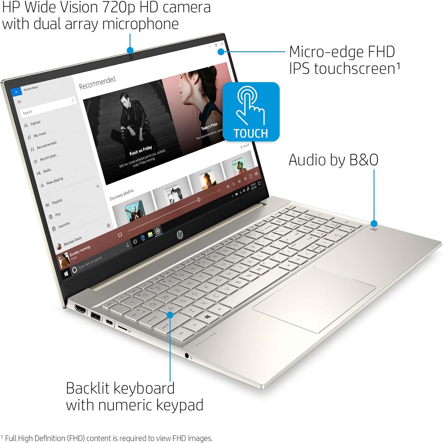 HP Pavilion – Laptop con pantalla táctil FHD de 15.6 pulgadas 2022  Intel Core i7-1165G7 de 11. generación  12 GB DDR4 512 GB NVMe SSD Iris Xe