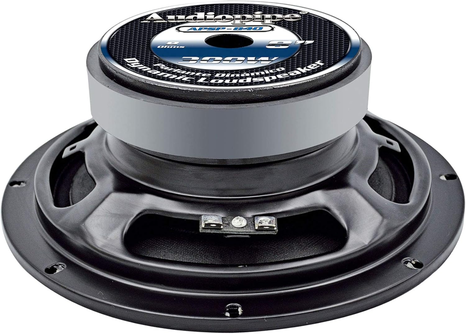 Audiopipe APSP-840 – Altavoz de audio para automóvil de 8 pulgadas, 300 vatios máximo, 150 vatios RMS, 8 ohmios dinámico de rango medio con bobina
