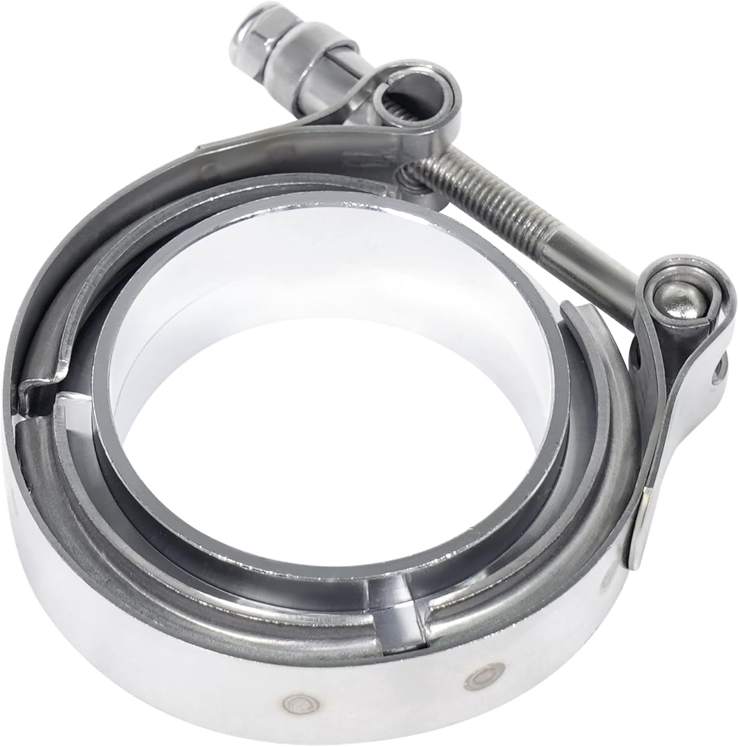 Abrazadera de escape de banda en V de 2.5 pulgadas, abrazadera universal de banda en V de acero inoxidable de 2.5 pulgadas con brida plana para