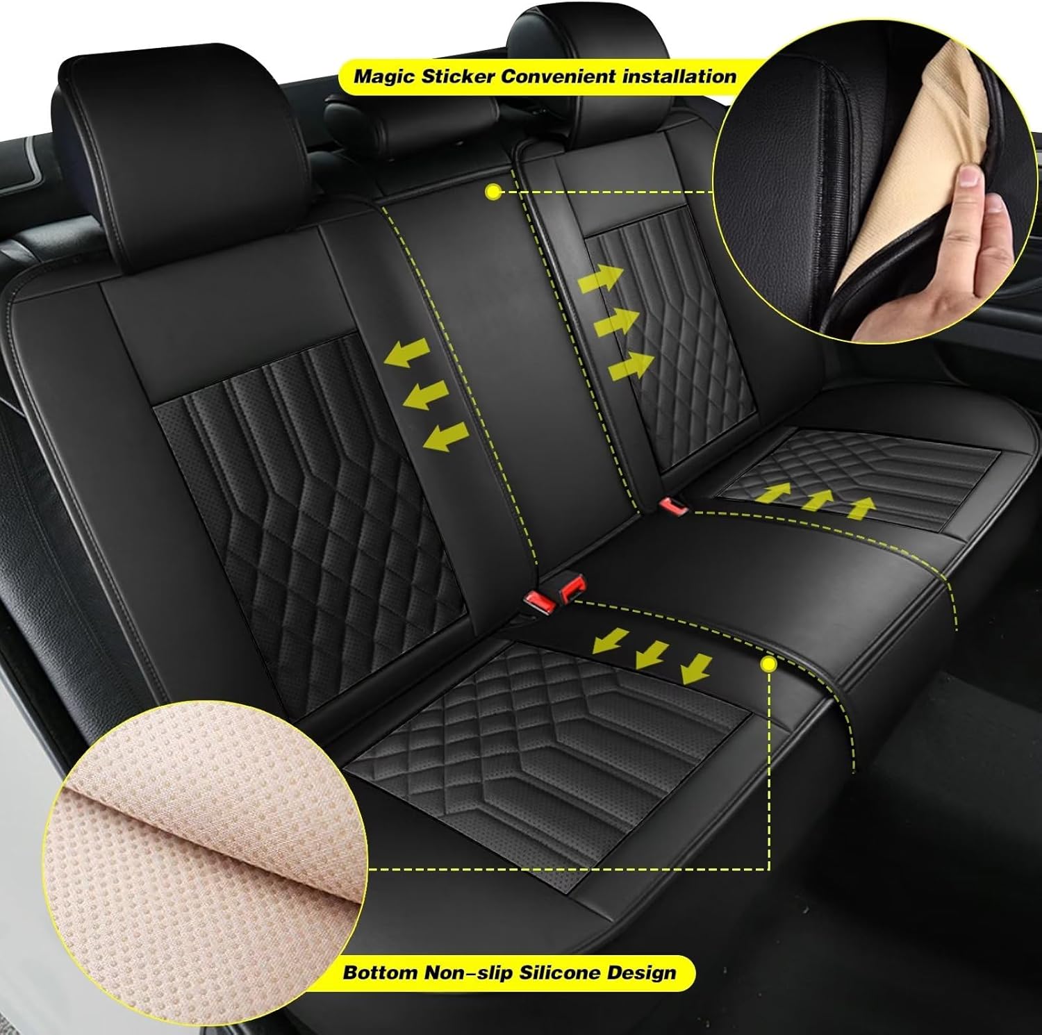 Juego completo de fundas de asiento de automóvil para Ford Ranger 2019-2024, protector de asiento de cuero transpirable impermeable con bolsa de