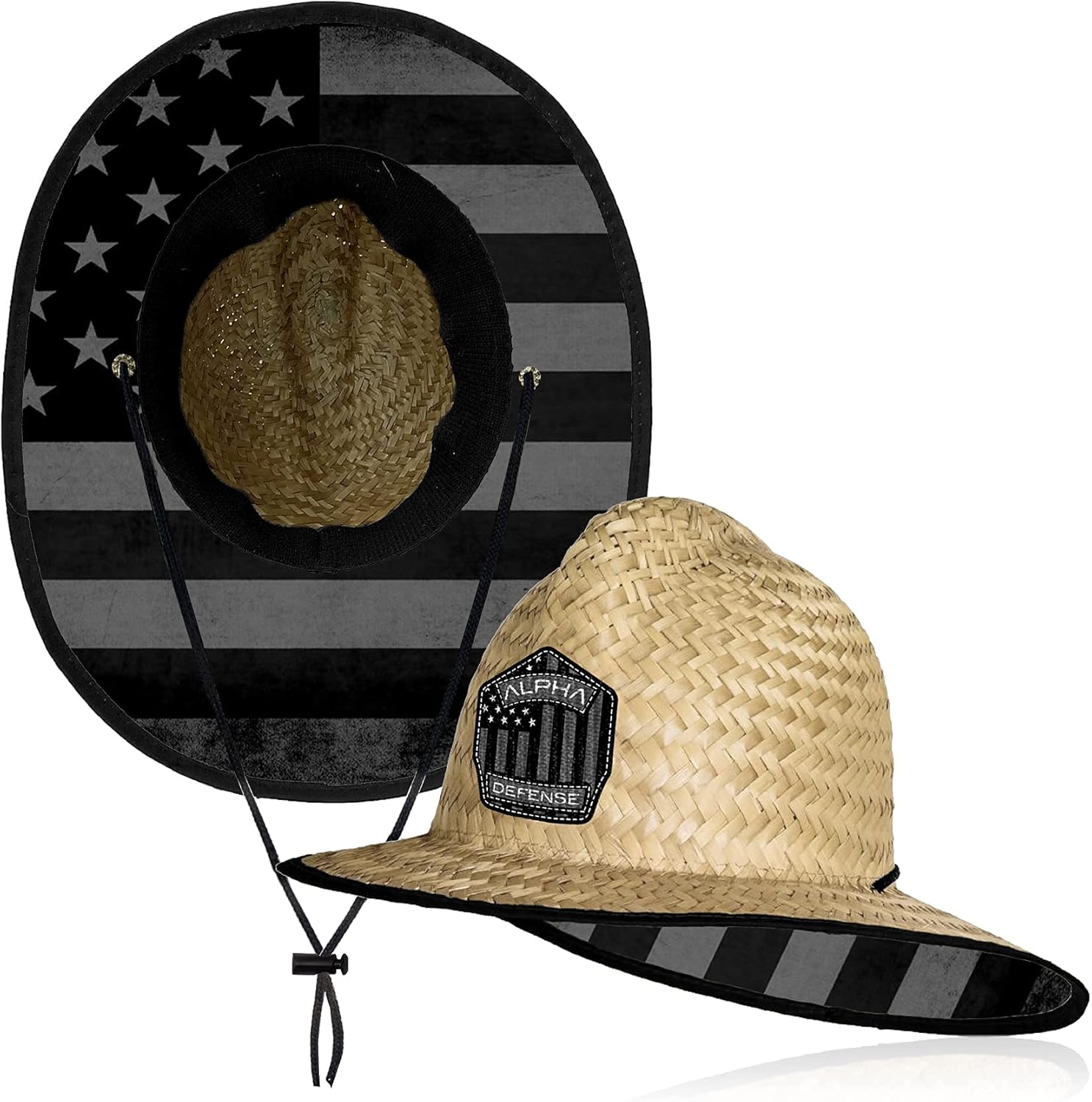 Alpha Defense Fire Co. Sombrero de paja  Sombrero bajo ala para hombres y mujeres  Incluye 1 protector facial