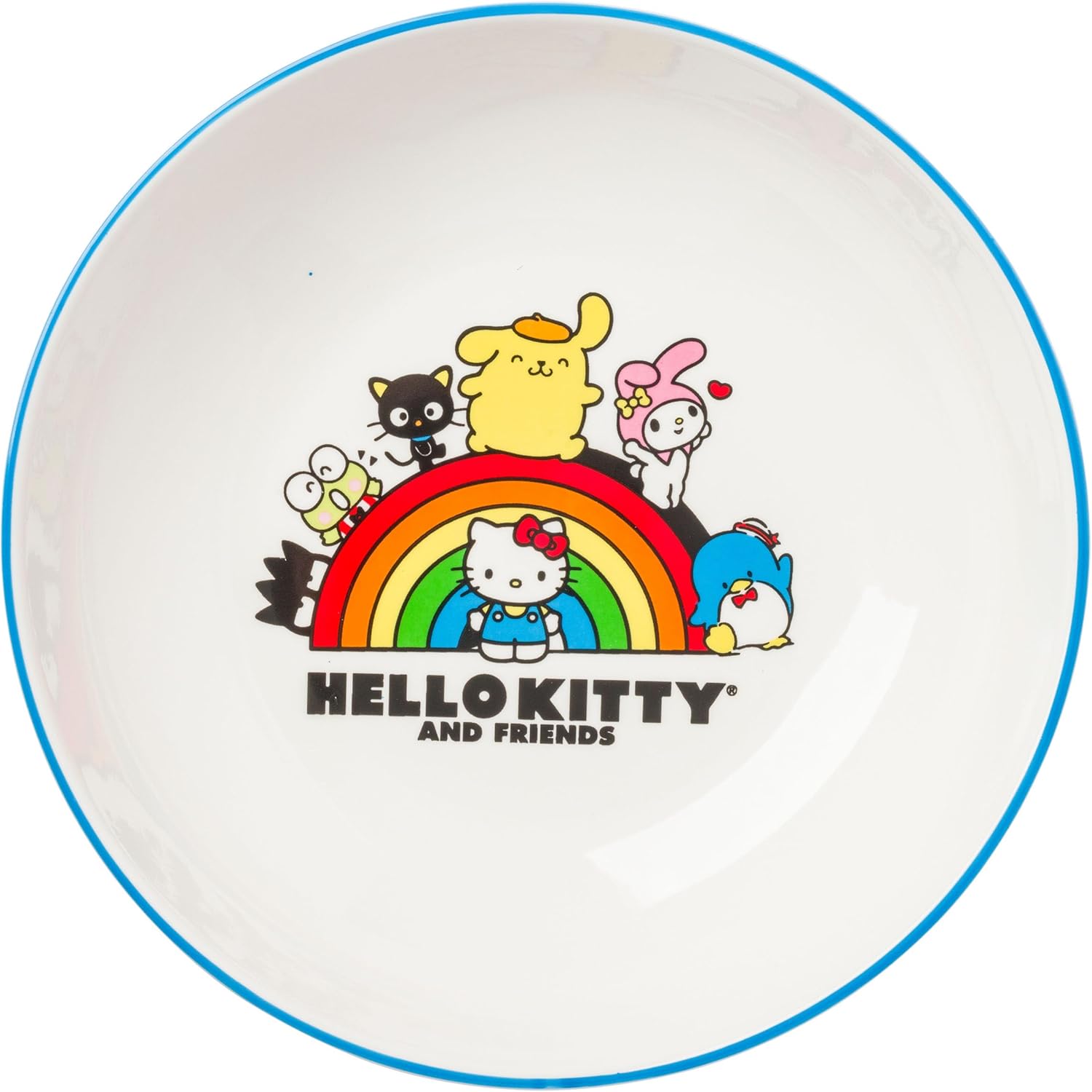 Silver Buffalo Sanrio Hello Kitty and Friends With Badtz-Maru, Pompompurin, Keroppi, My Melody, Tuxedo Sam y Chococat – Cuenco de cerámica para
