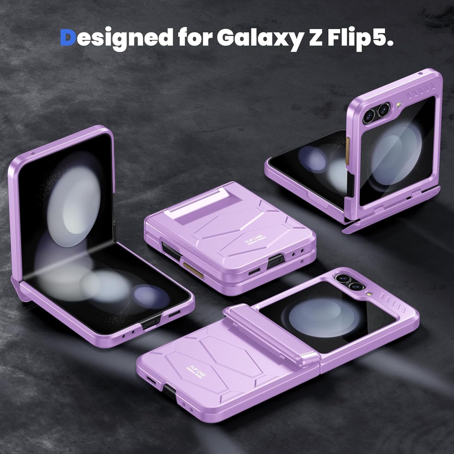 Funda a prueba de golpes para Galaxy Z Flip 5, Z Flip 5 con protección de bisagra y protector de pantalla integrado, carcasa resistente de cuerpo