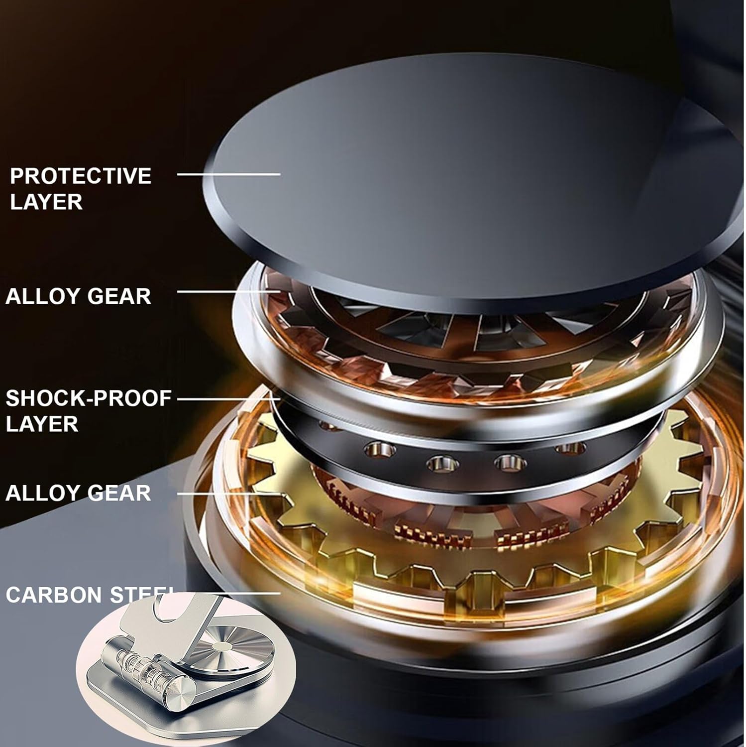 Soporte de escritorio plegable para teléfono y tableta, rotación de 360, soporte portátil ajustable de metal de aluminio, compatible con todos los