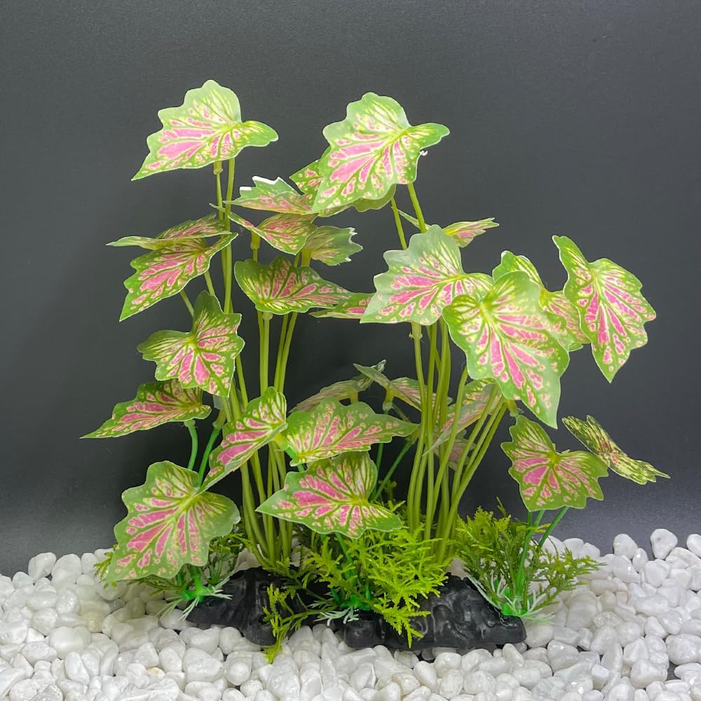 Smoothedo-Pets Plantas de acuario Decoraciones para pecera, 2 piezas, plantas artificiales de plástico, peces de colores, paisajes acuáticos, pieles