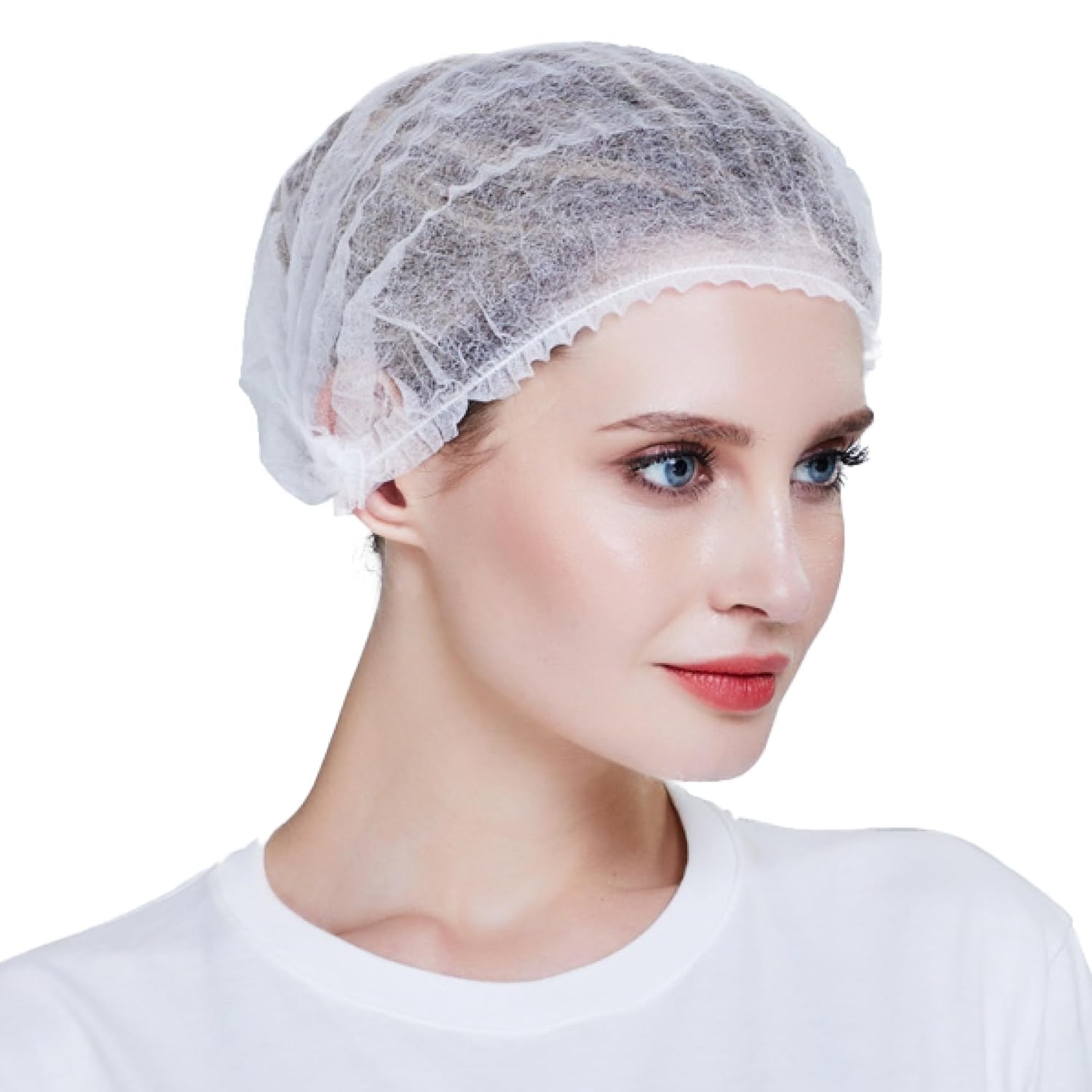 Medical Nation Red para el cabello, redes plisadas desechables  Blanco, 100 unidades  Redes de pelo para servicio de alimentos, uso médico, redes