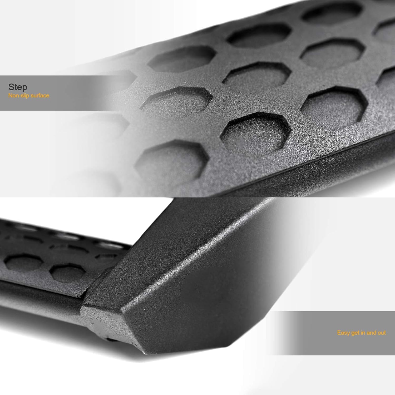 642167819097 Compatible con Toyota Tacoma Access (extendido) 2005-2022 – Estribos de riel Nerf para cabina, color negro mate