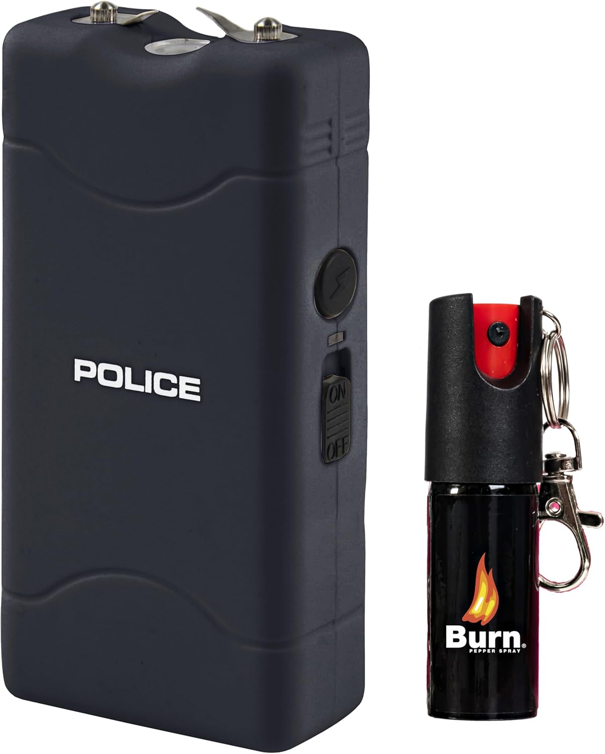 Police Stun Gun Burn Pepper Spray Combo Mujeres Hombres Autodefensa – 800 Negro