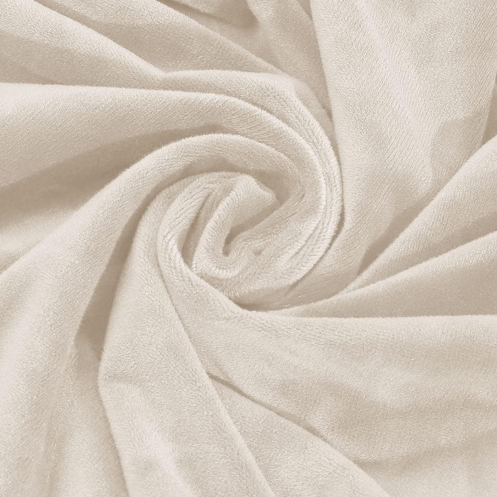 XMNTG Juego de 2 fundas elásticas de color beige para reposabrazos de terciopelo suave, fundas para reposabrazos lavables y antimanchas, fundas