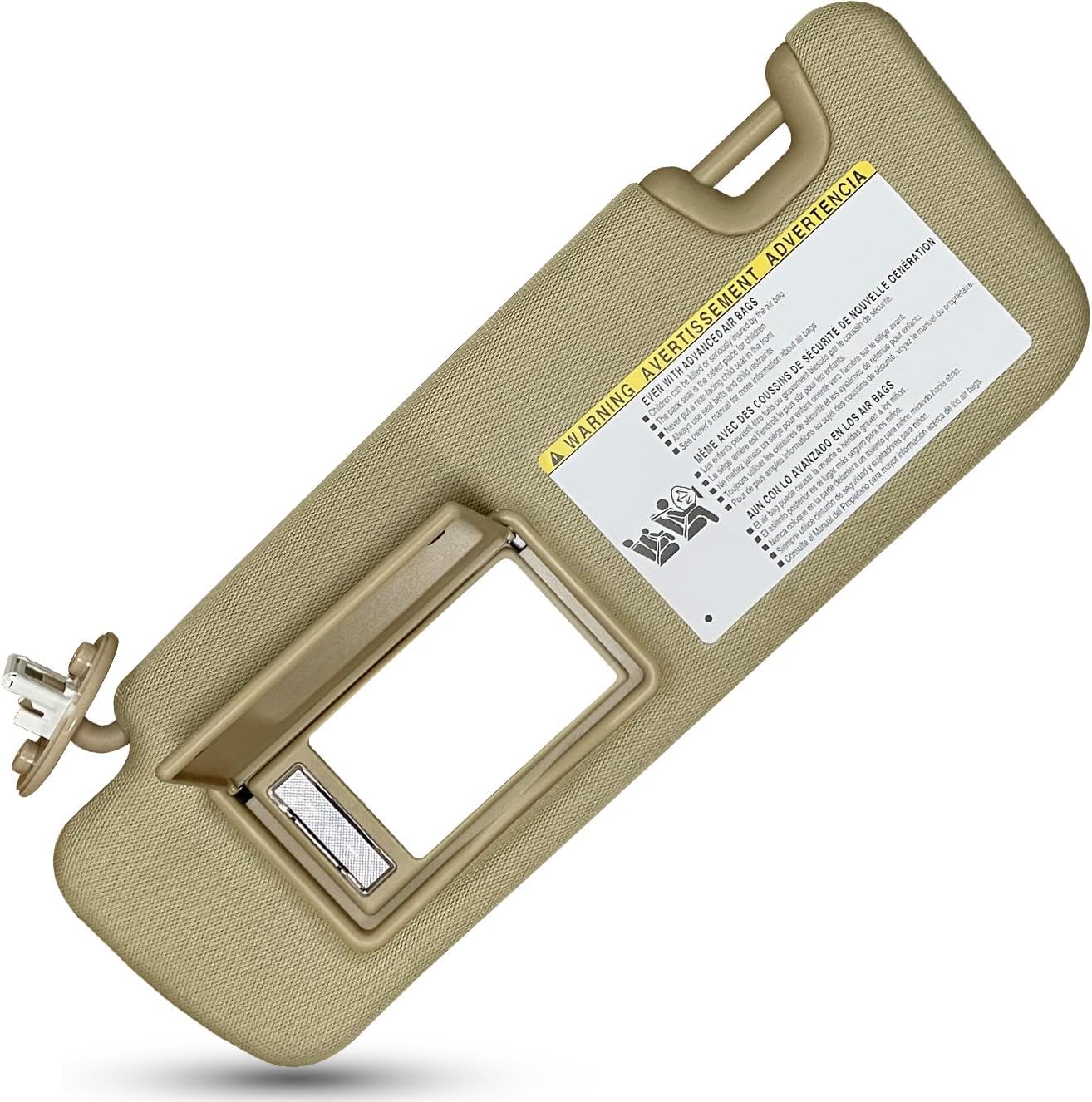 Visera solar del lado izquierdo del conductor para Toyota Highlander 2014 2015 2016 2017 2018 2019 beige con repuesto ligero # 74310-0E072-B0 (lado