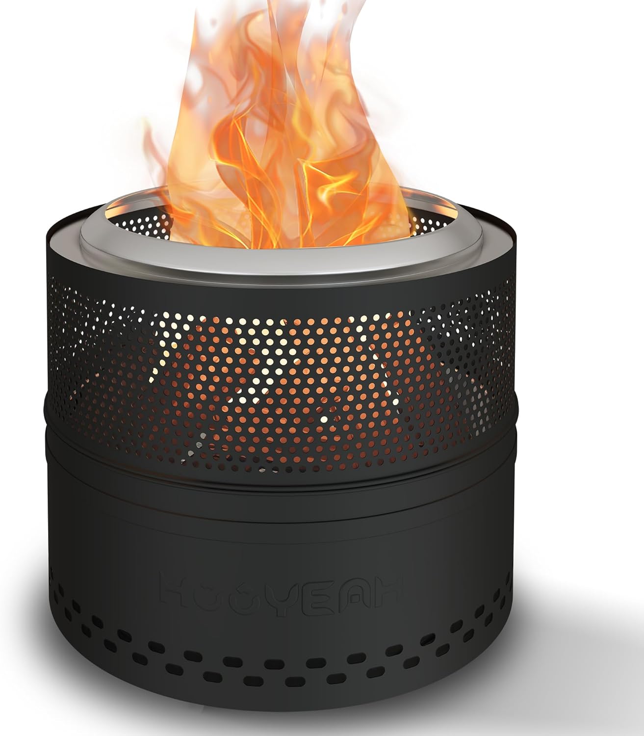 Fogata sin humo para patio exterior, chimeneas de madera de acero inoxidable de 20 pulgadas con cenicero extraíble, bolsa de almacenamiento portátil