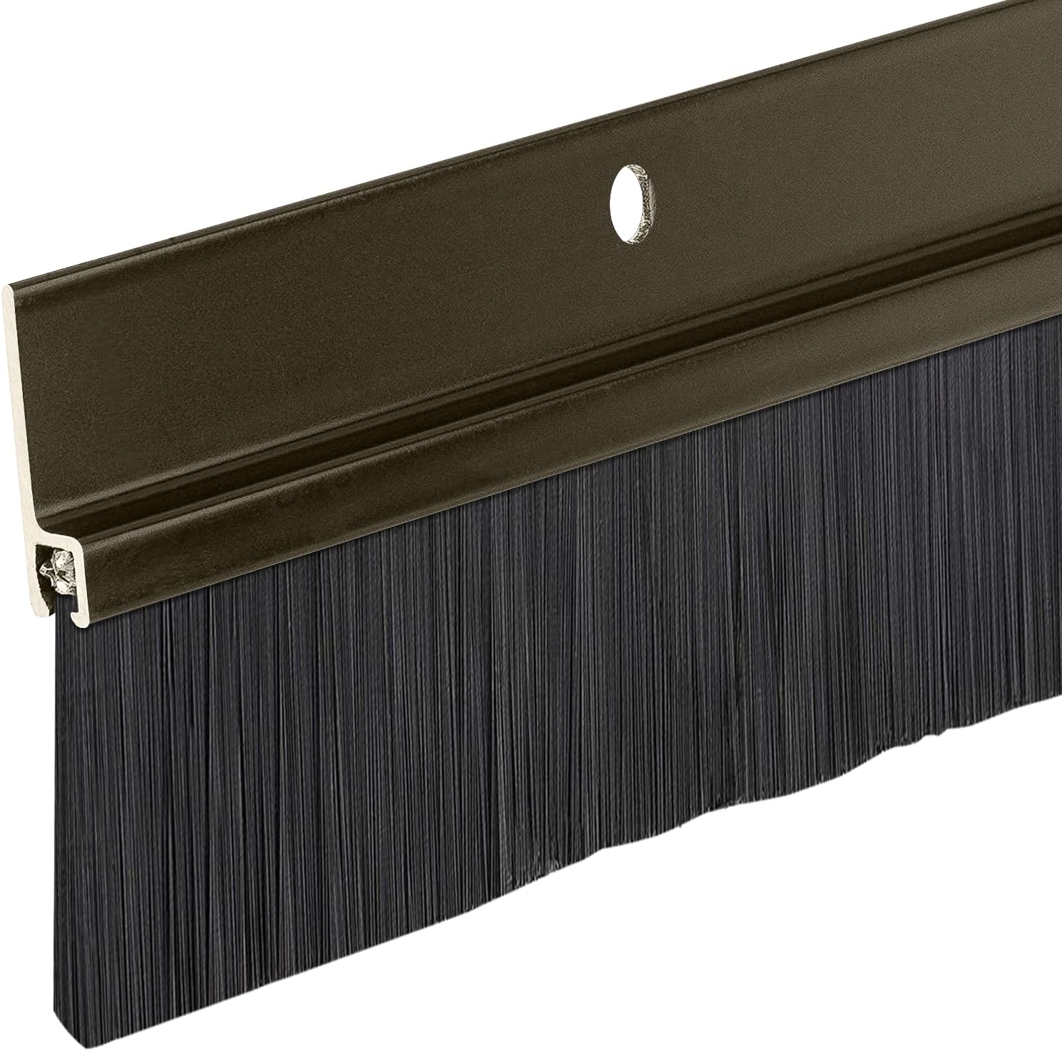 Randall Manufacturing Co., Inc  Barridos de puerta  Aluminio y cepillo  Barridos de cepillo para huecos de hasta 1 12 pulgadas  Borde marrón con