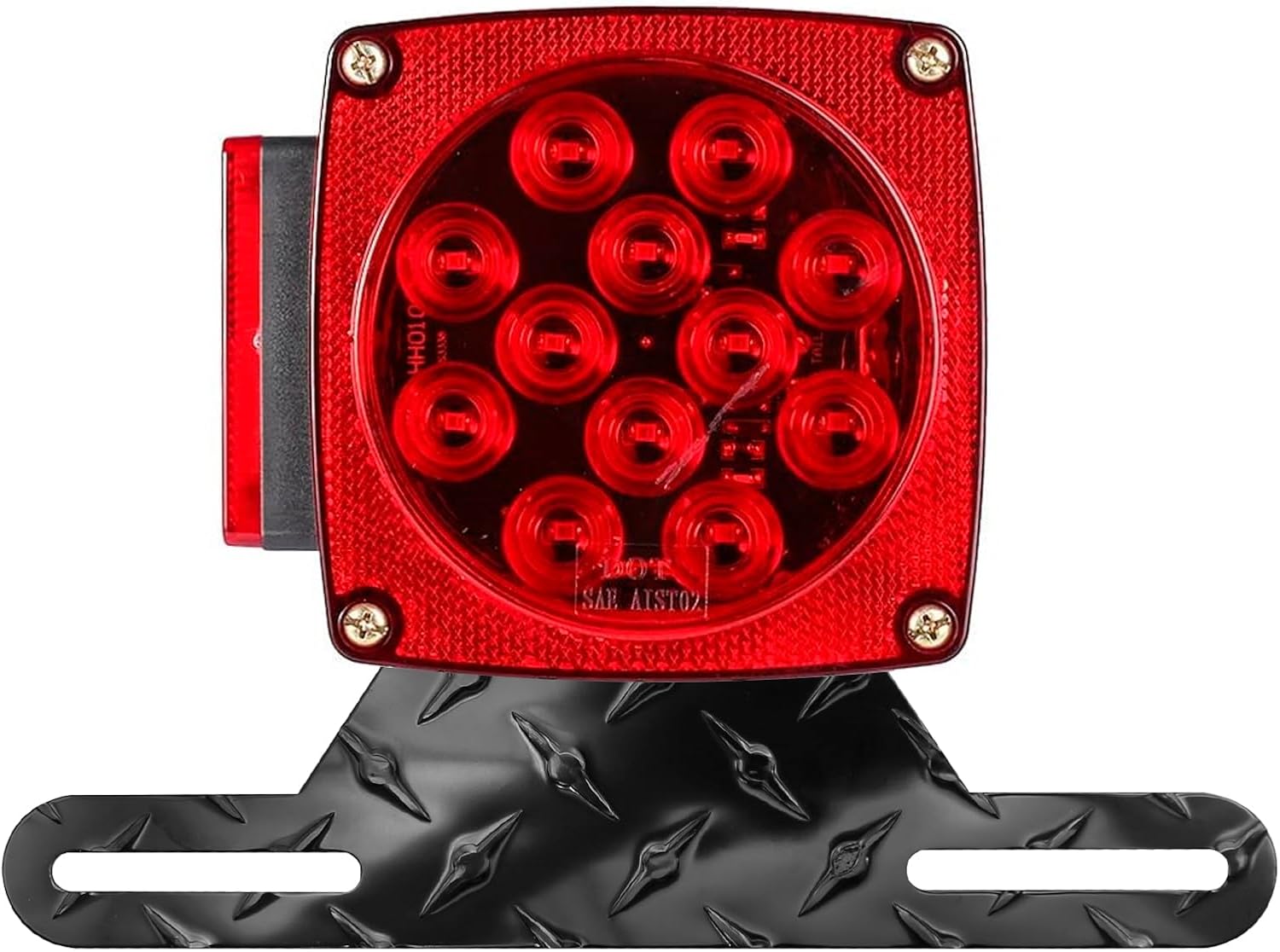 Soporte de luz para matrícula de remolque para camión, caravana, todoterreno, soporte de aluminio para matrícula (color negro, 1 unidad)