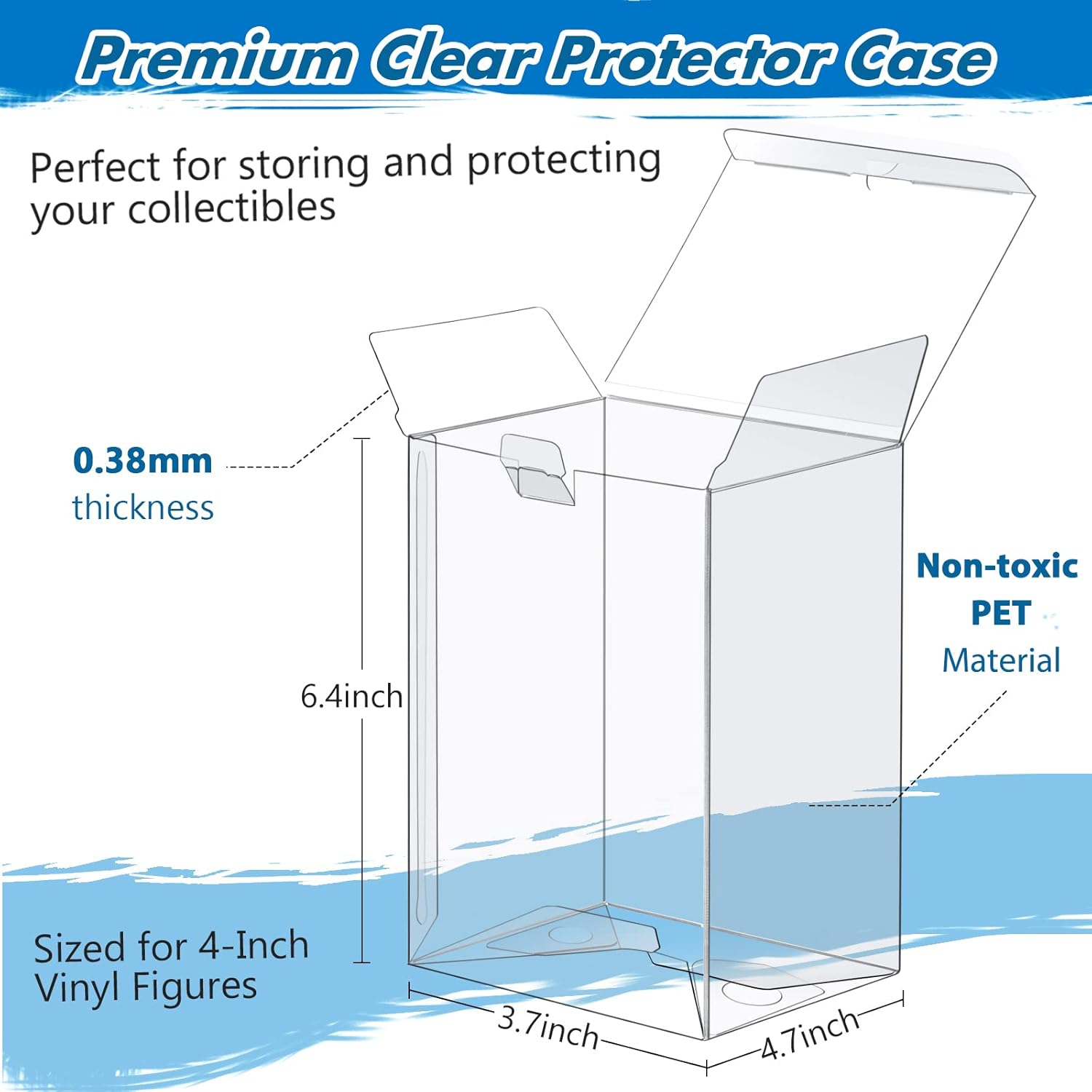Paquete de 100 fundas protectoras compatibles con Funko figuras de vinilo pop de 4 pulgadas, protectores transparentes, caja de exhibición