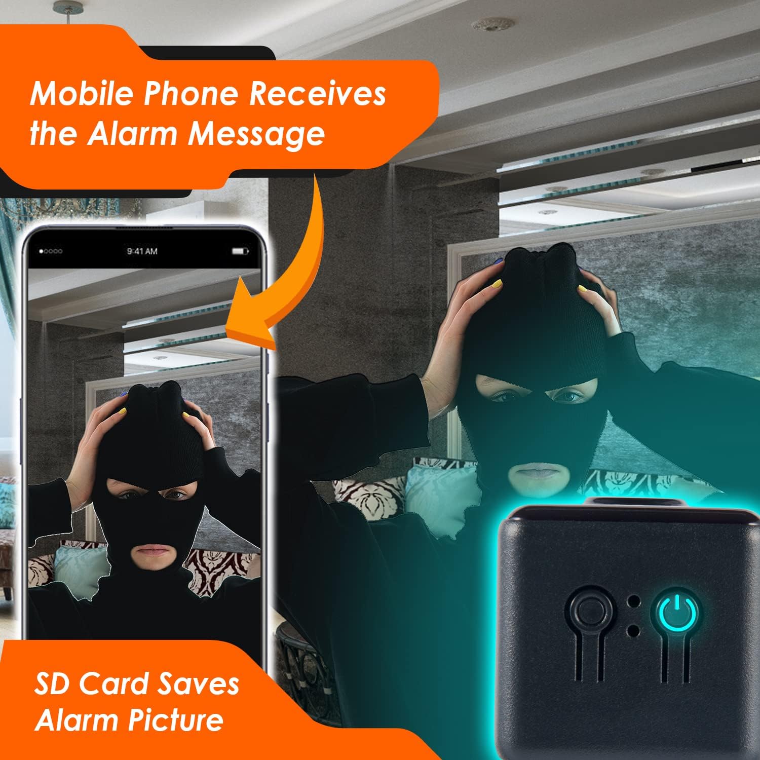 GaRcan Cámara de seguridad para el hogar, 1080p 2.4Ghz WiFi Cámara de vigilancia interior con visión nocturna, detección de movimiento y aplicación