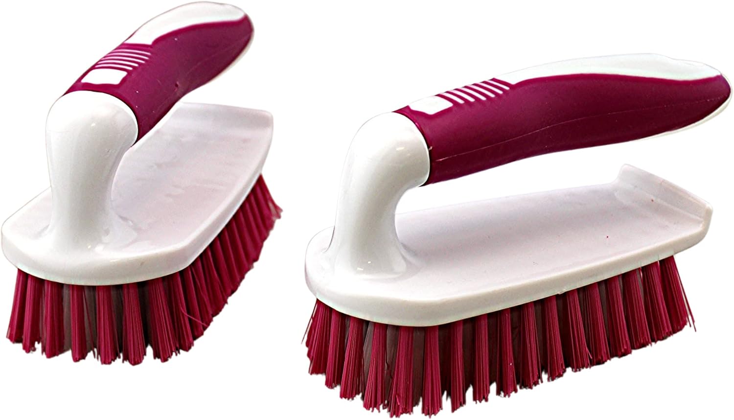 Dependable Industries Inc. Essentials Cepillo de limpieza cómodo con agarre de goma y cerdas rígidas flexibles resistentes para baño, ducha,