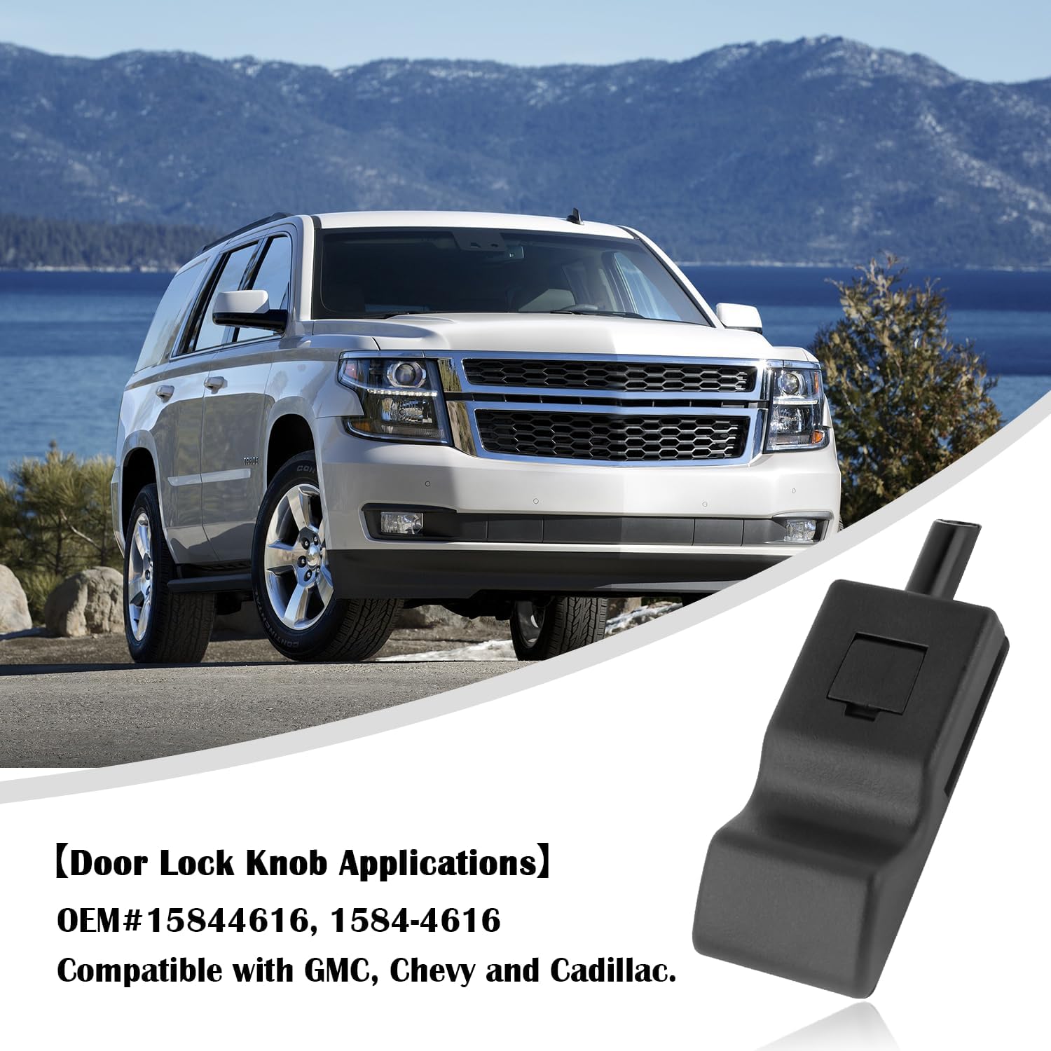 2 pomos de bloqueo de puerta de automóvil, hebilla interior para cerradura de puerta delantera o trasera de automóvil compatible con GMC Sierra