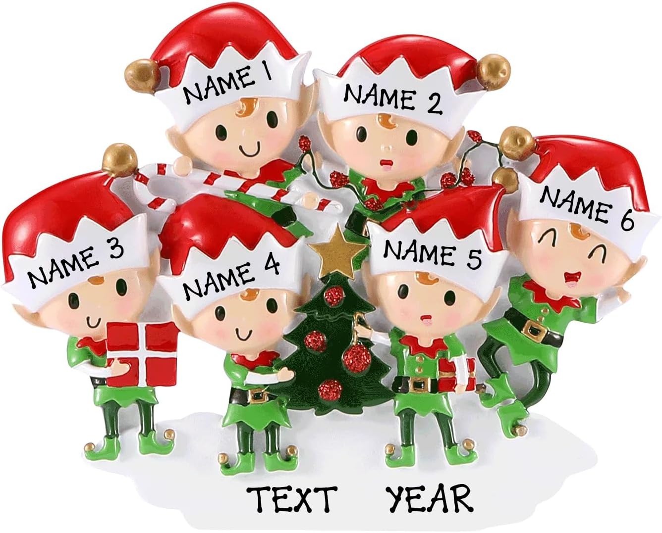 Adorno de Navidad personalizado de Elfos Doing Things 2023  Decoración de elfos para árbol de Navidad familiar  Adorno decorativo personalizado de