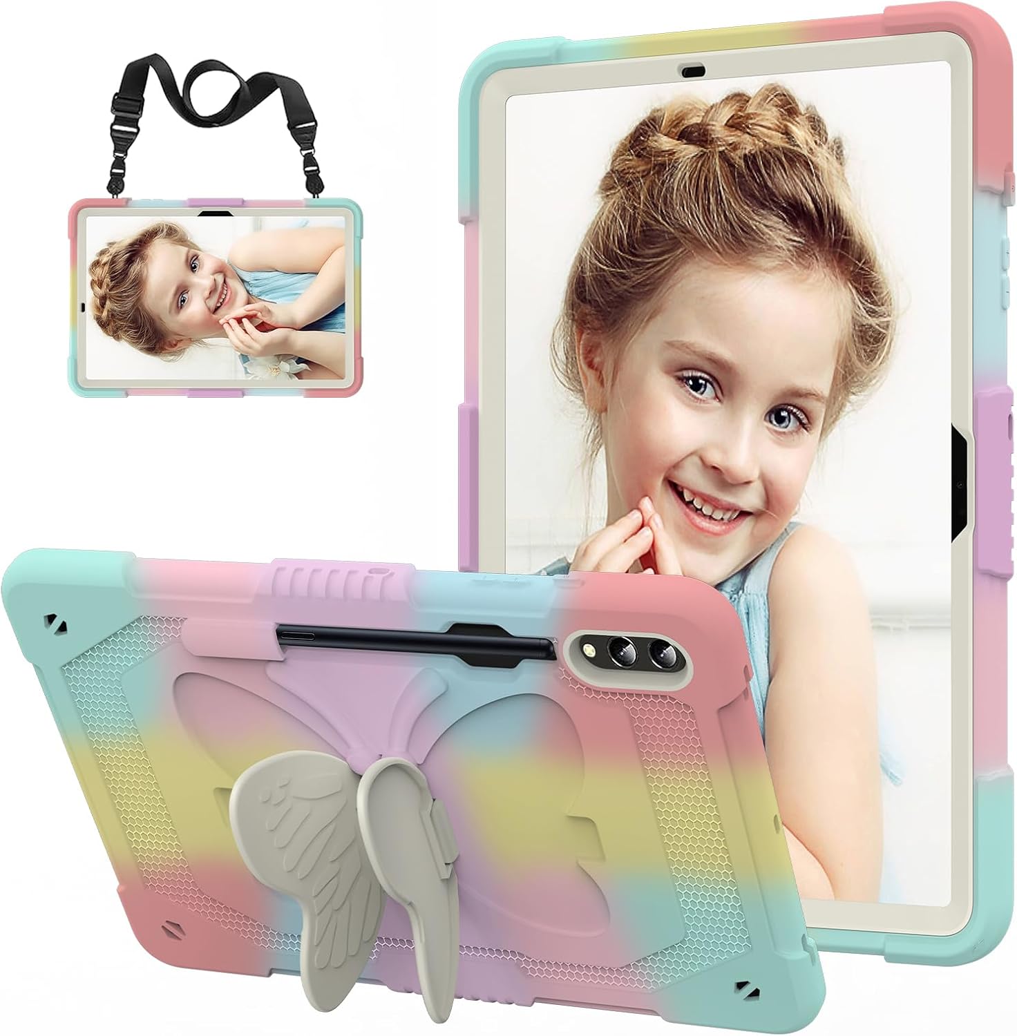 HOGENL Funda para Samsung Galaxy Tab S9+ Plus de 12.4 pulgadas con soporte para bolígrafo S, Galaxy Tab S9+ 2023 lanzado con soporte de mariposa,