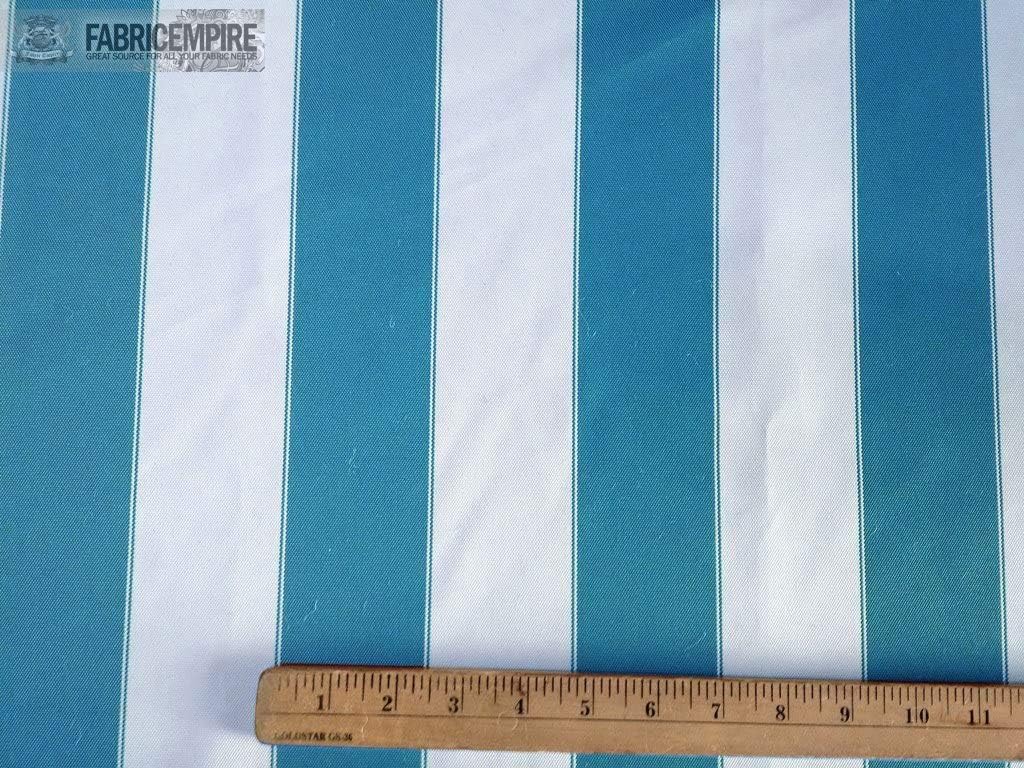 Lienzo impermeable para exteriores con bordes de 60 pulgadas de ancho, tela vendida por The Yard (blanco aguamarina, borde de 2 38 pulgadas)