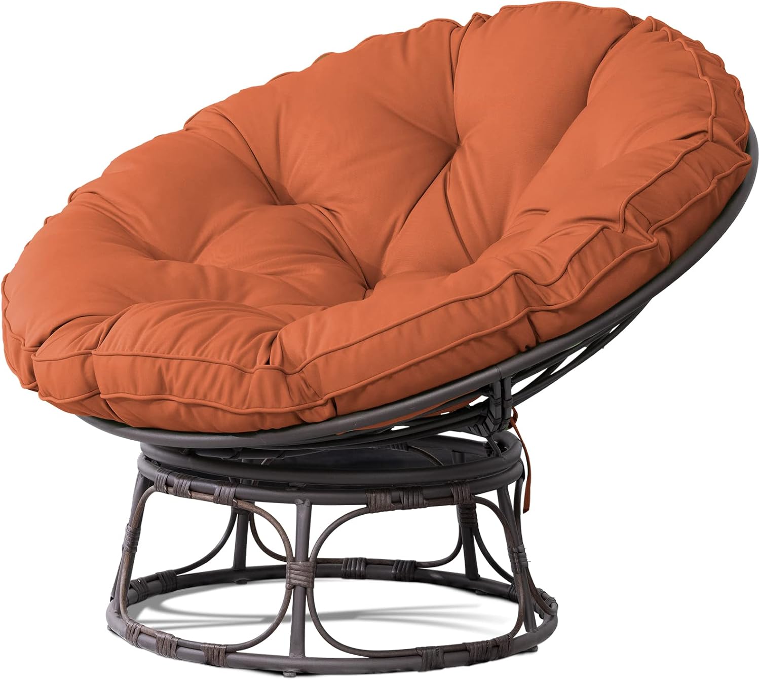 Papasan – Silla Papasan de tamaño grande de 46 pulgadas con cojín y marco sobrerelleno, silla Papasan gruesa con cojín y marco, silla perezosa,