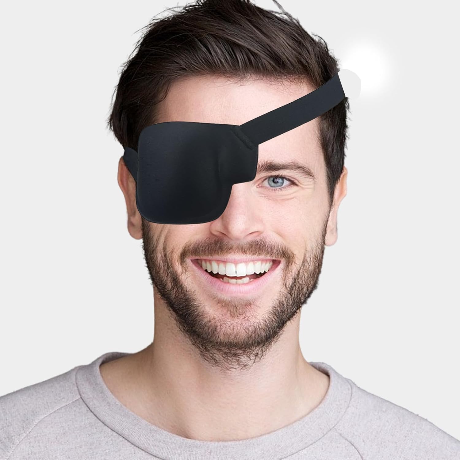 Paquete de 4 parches médicos ajustables para ojo derecho  Parches para ojos perezosos para adultos y niños, negro, 2 piezas de cada estilo