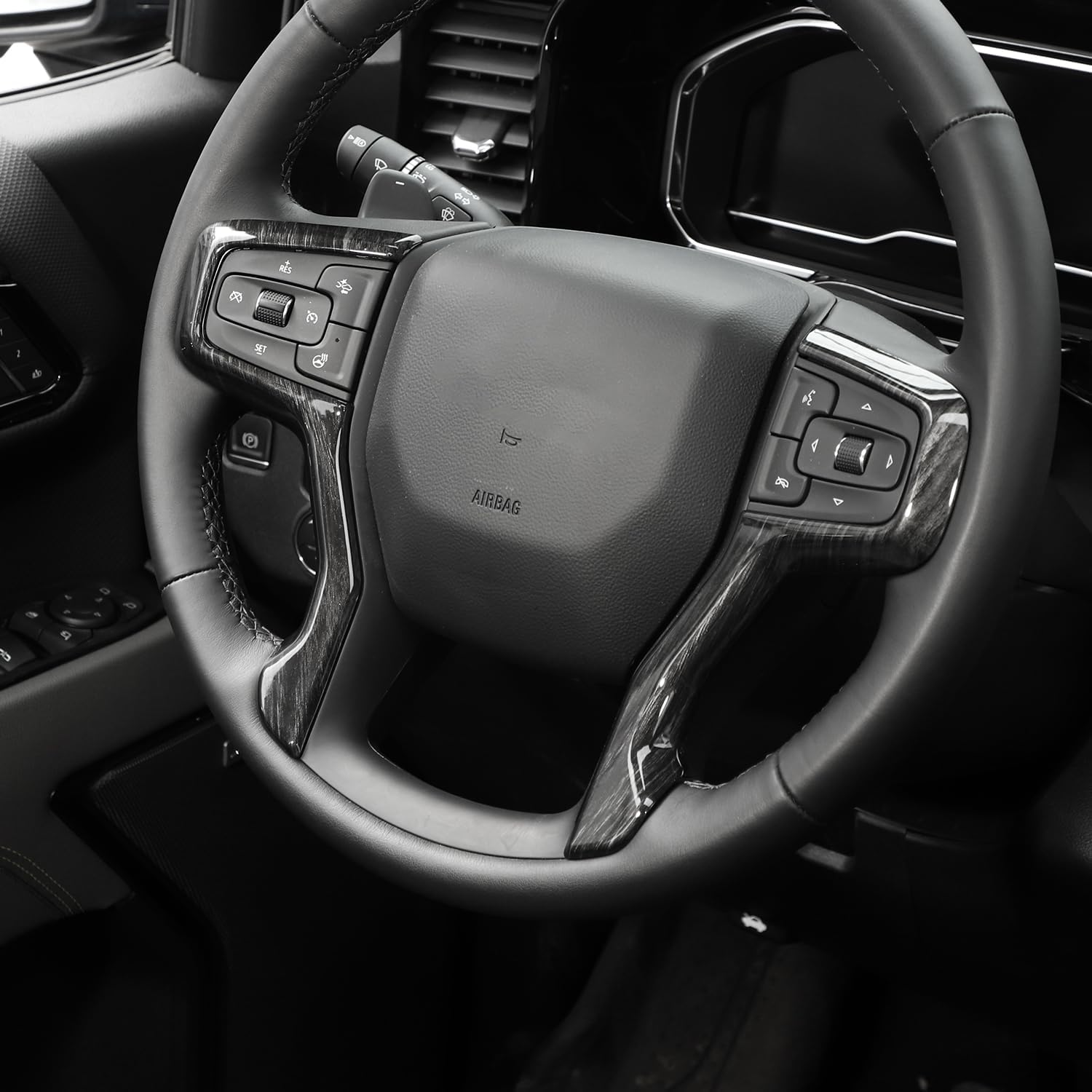 Hoolcar Funda interior para volante de ABS compatible con Chevrolet Silverdao 2019-2023, Chevrolet Suburban 2020-2023 y accesorios Tahoe 2021-2023,