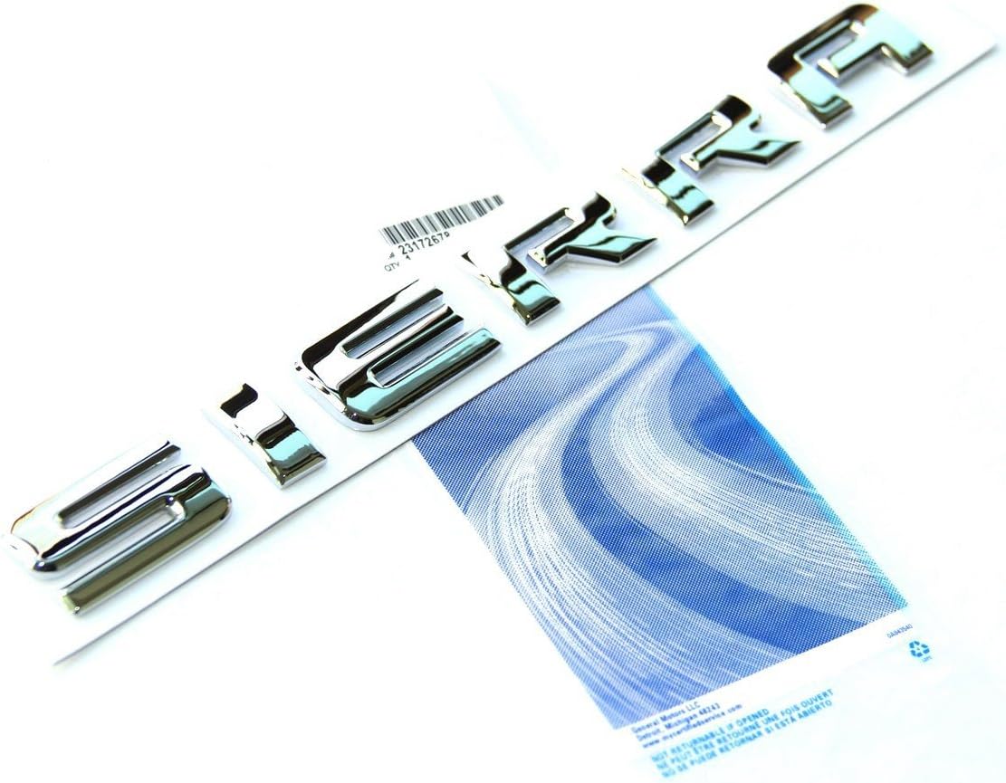 1x OEM Chrome Sierra Nameplate Alloy Letter Emblem Badge Glossy for Gm 2500Hd 3500Hd Sierra