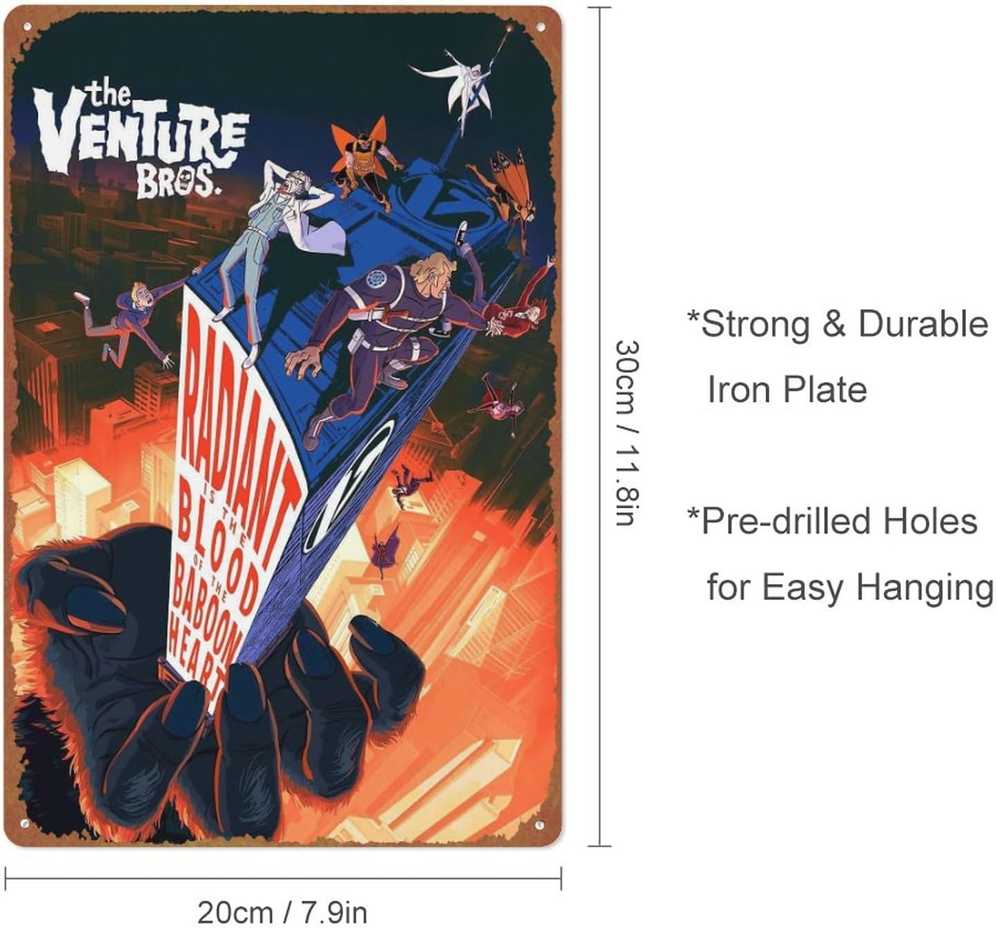The Venture Bros. Radiant Is the Blood of the Baboon Heart Película Poster Retro Metal Tin Sign Halloween Cartel de hojalata de Halloween, cueva,
