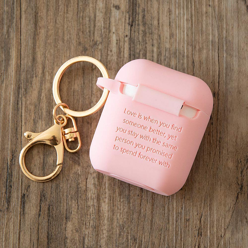 Personalized Custom Case Compatible with Apple Airpods 2nd 1st 3rd Pro generation Keychain Custom Name Silicon Protective Cover Birthday Gift for her