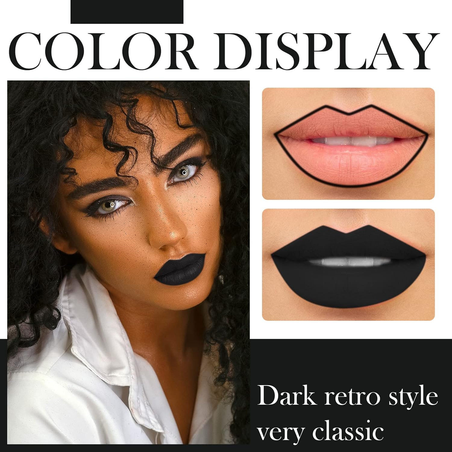 DAGEDA Lápiz labial líquido mate, juego de 2 delineadores de labios y lápiz labial, juego de maquillaje de lápiz labial mate impermeable de larga