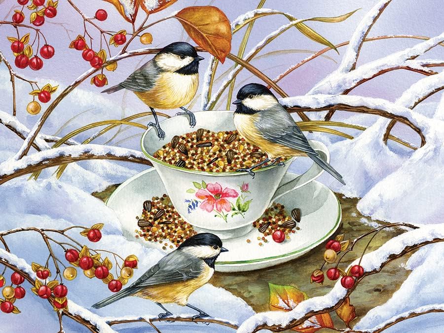 Cobble Hill – Rompecabezas de 275 piezas de fácil manejo, té de chickadee, póster de muestra incluido
