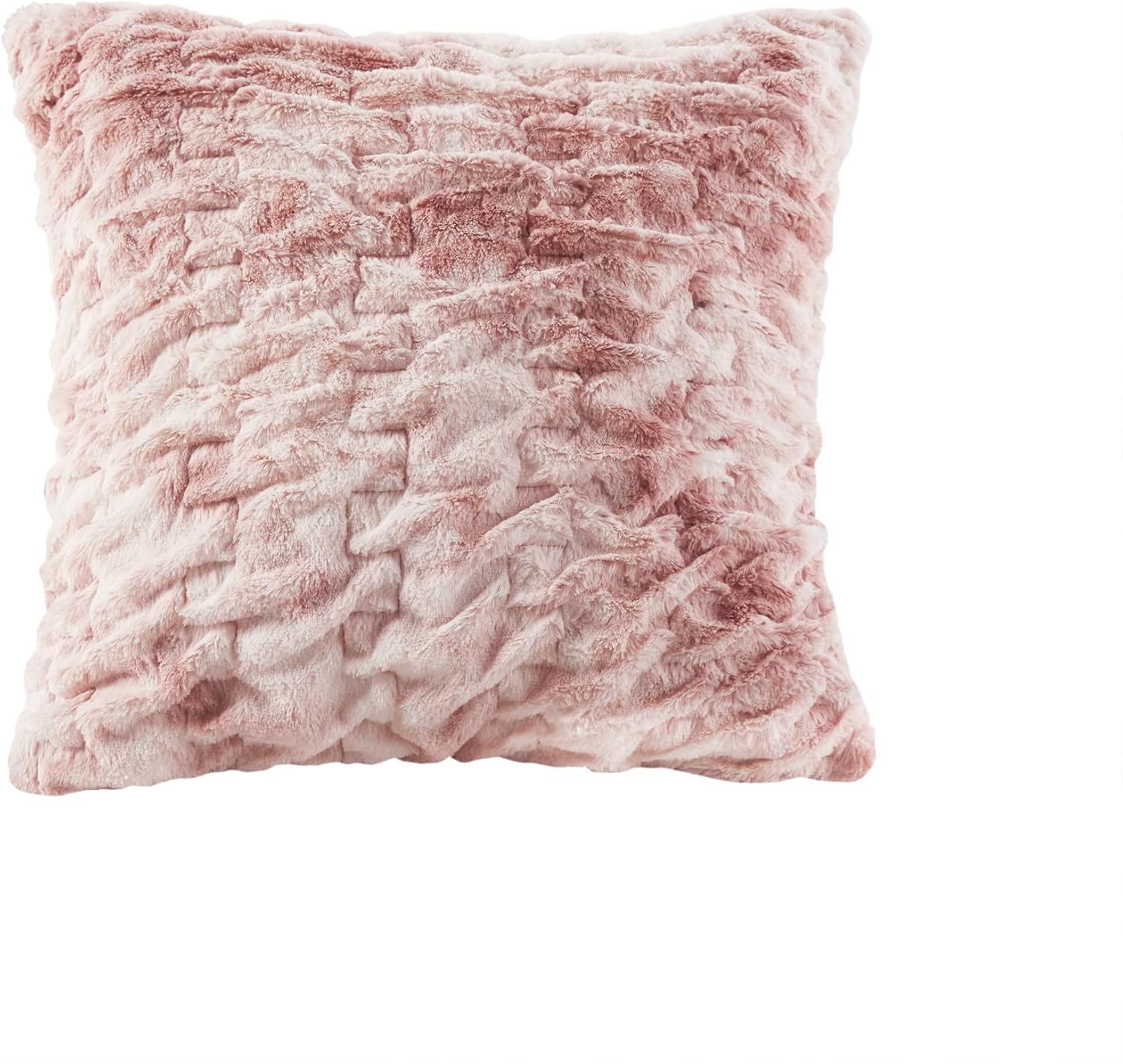 Comfort Spaces Lujoso y mullido juego de manta de felpa de piel sintética suave con 2 fundas de almohada cuadradas a juego, para sofá, silla, sofá,