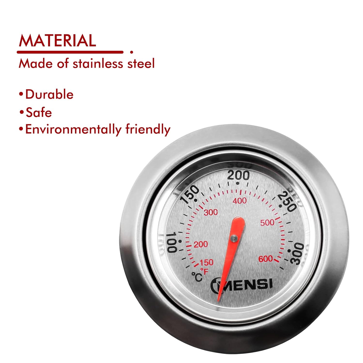 MENSI BBQ Barbecue Replacement Parts Charcoal Grill Pit Wood Smoker Temperature Gauge Thermometer for Weber Traveller Grills