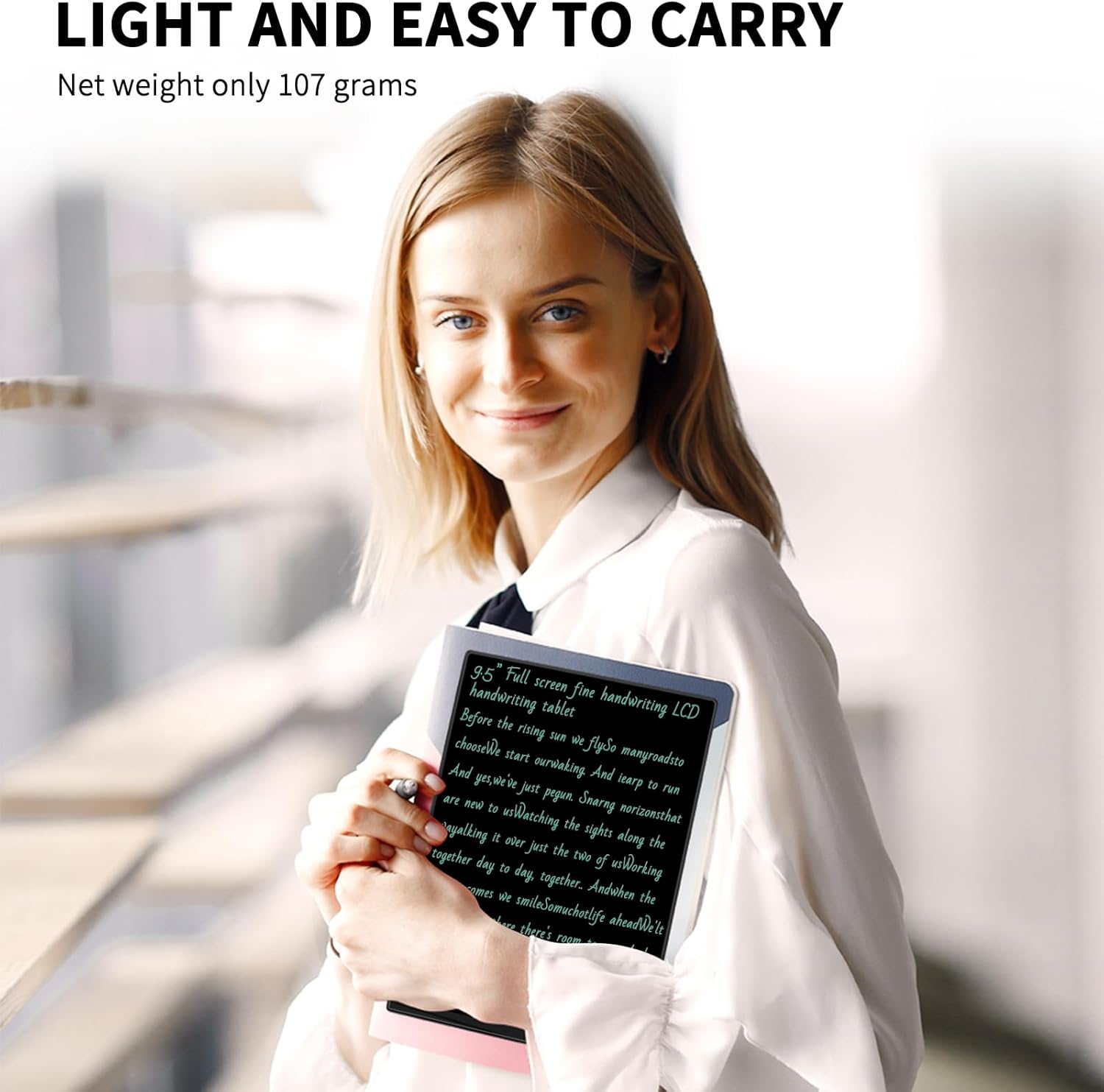 DEEBYCOO Tableta de escritura LCD, bloc de notas digital borrable de pantalla completa para niños y adultos, dibujar, dibujar y dejar mensaje, 9.5