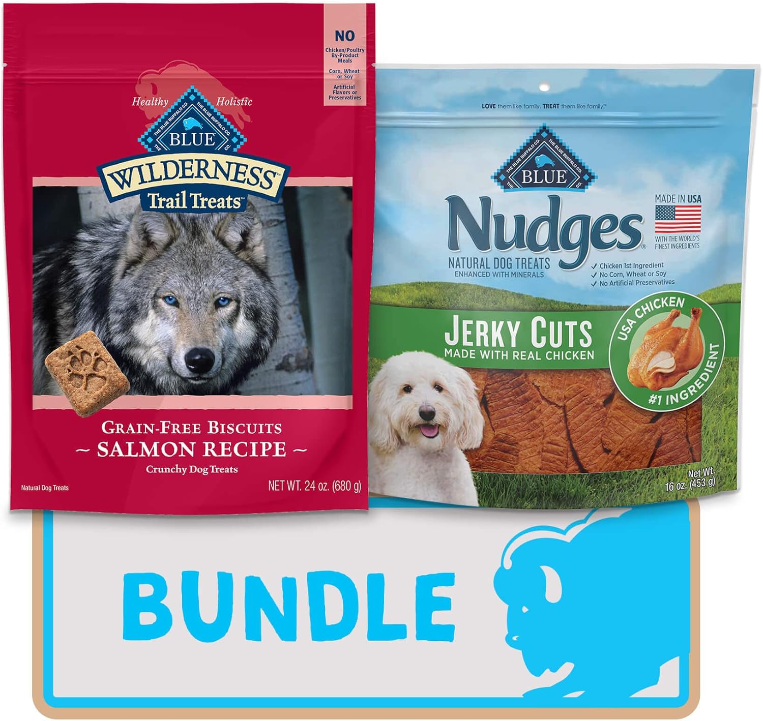 Blue Buffalo – Paquete variado de golosinas para perros, pollo y salmón