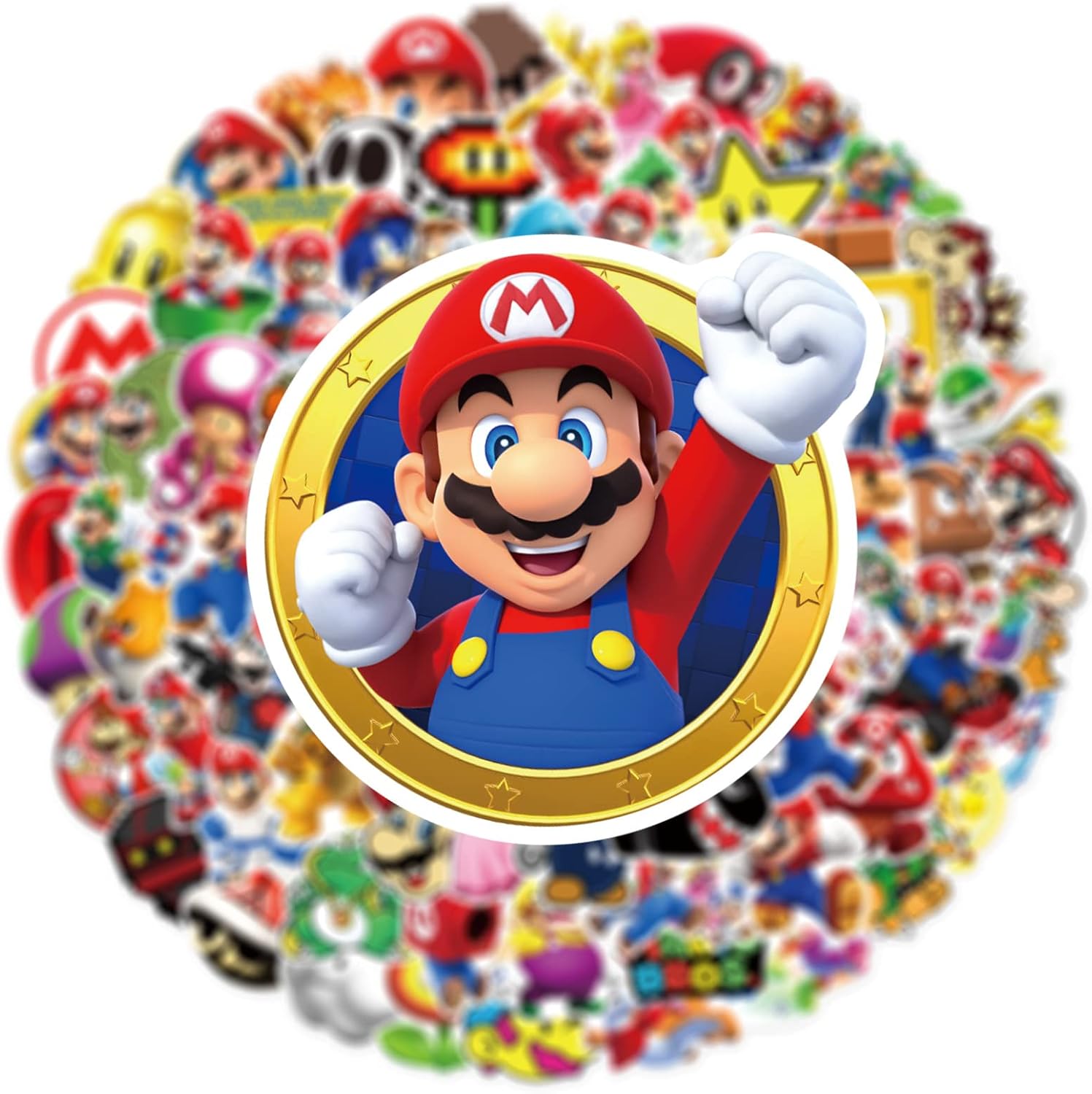 100 calcomanías de Super Mario, regalos de dibujos animados de Mario Bros para Kdis, calcomanías de vinilo impermeables para laptop de adolescentes,