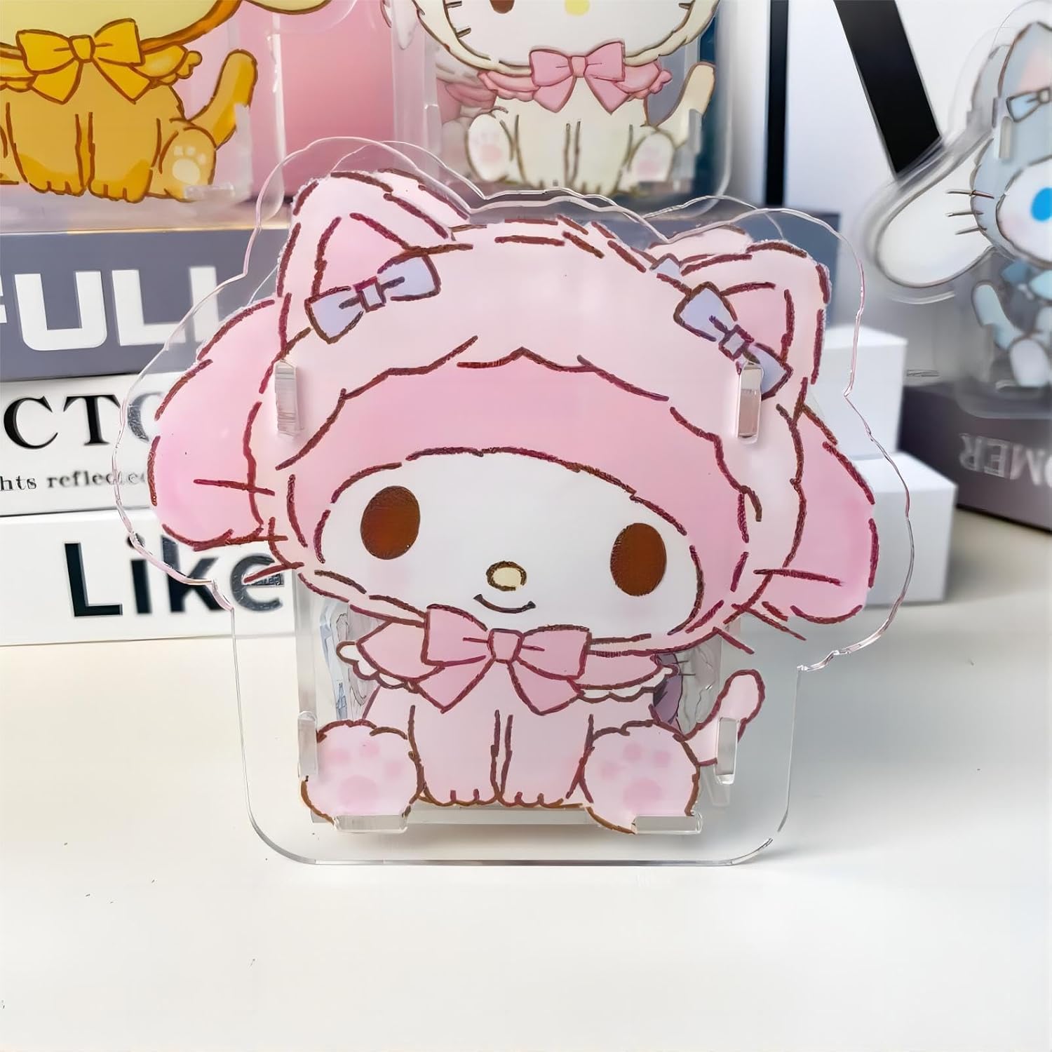 2 Pieces Cute Pen HolderKawaii Mini Clear Acrylic Pencil HolderMy Melody and Kuromi Desktop Organizer Stationery Storage Holder for Kids GirlsEasy
