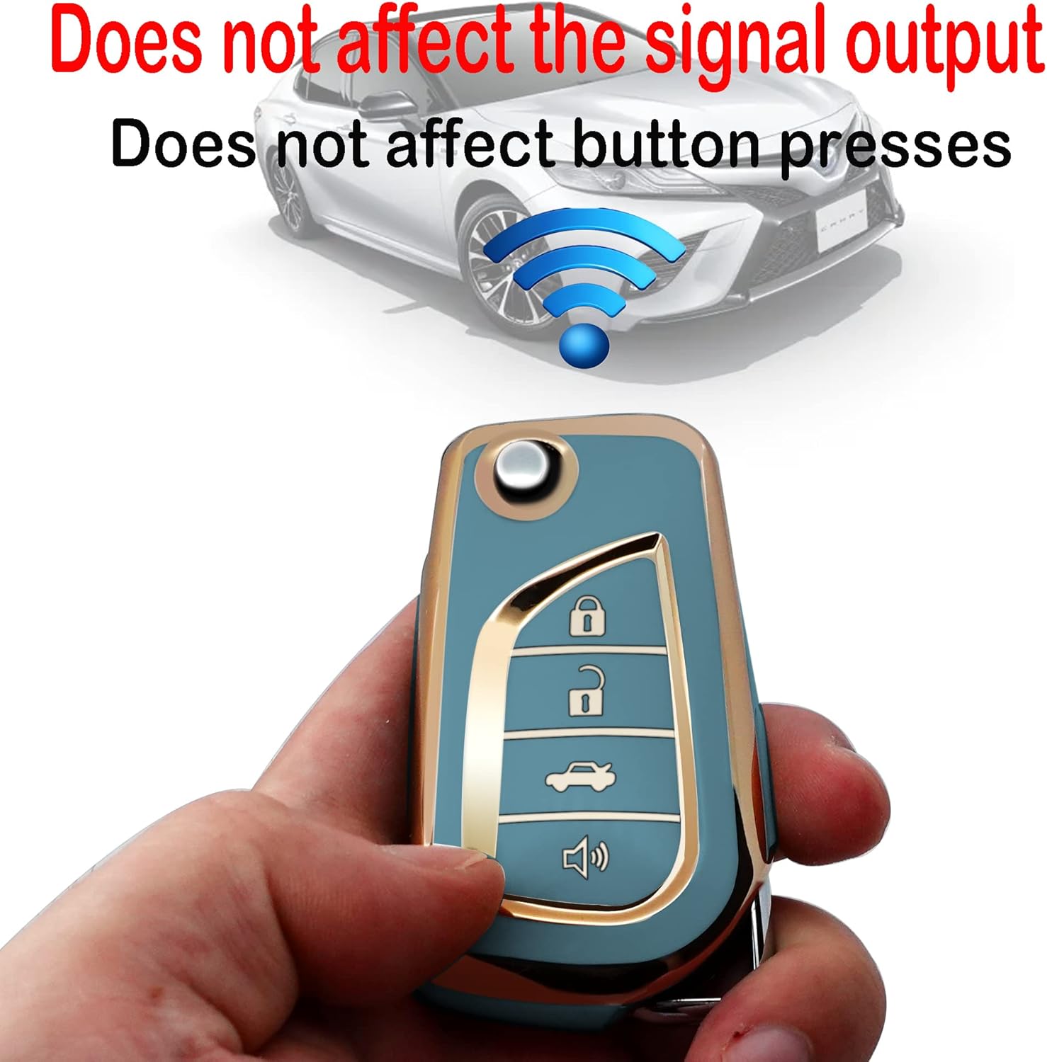 Funda para llavero Toyota con llavero, protector de TPU suave a la moda, compatible con Camry LESE, Corolla LESE Rav4 LE Flip Remote Smart Key