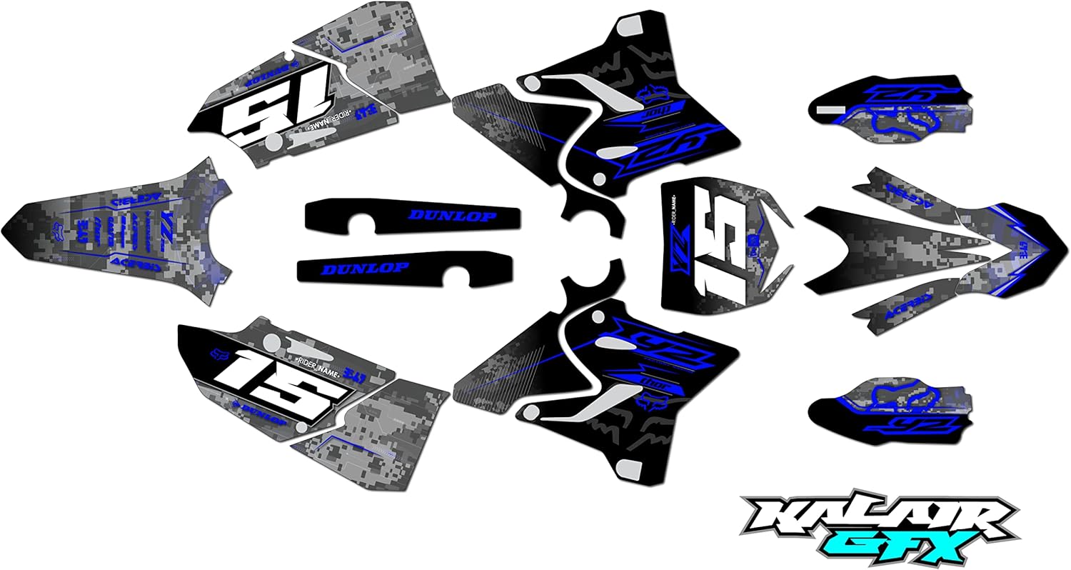 Kit de gráficos para Yamaha YZ 250 (2015-2021) serie Cyberware Blue-Shift 09 mil  Calcomanías de motocicleta Dirt Pit Bike, calcomanías automotrices