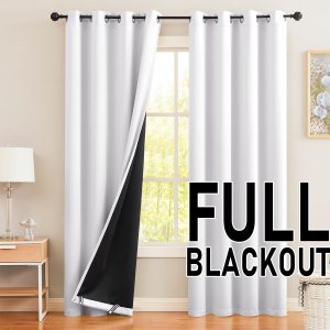 FMFUNCTEX Cortinas opacas blancas para ventana para sala de estar, dormitorio, bloqueo de luz total, cortinas para sala de estar, juego de FMFUNCTEX Cortinas opacas blancas para ventana para sala de estar, dormitorio, bloqueo de luz total, cortinas para sala de estar, juego de