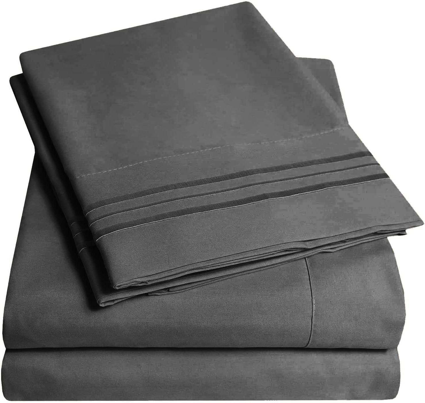 SmartM’Raud Sábanas King  Juego de 4 piezas  Elegantes, cómodas, extrasuaves, sábanas y fundas de almohada de lujo para hotel, bolsillos profundos,
