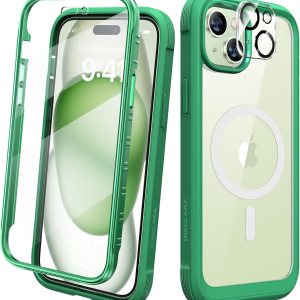 Diaclara Funda magnética diseñada para iPhone 15, compatible con MagSafe protector de pantalla integrado sensible al tacto, antiarañazos, con Diaclara Funda magnética diseñada para iPhone 15, compatible con MagSafe protector de pantalla integrado sensible al tacto, antiarañazos, con