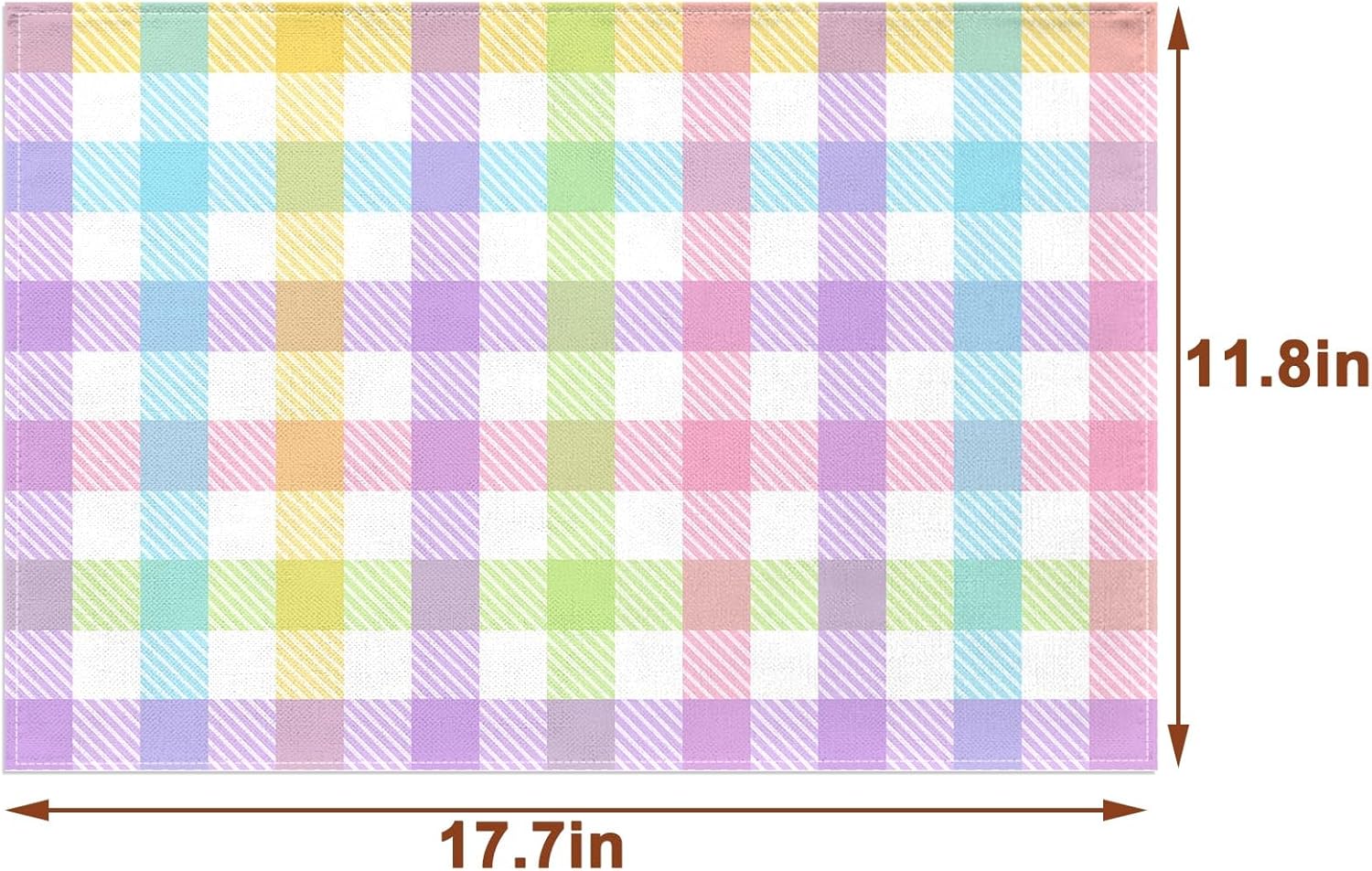 Nepnuser Juego de 4 manteles individuales de lino con diseño de búfalo de Pascua, rústicos, para decoración de mesa de comedor, cocina, hogar,