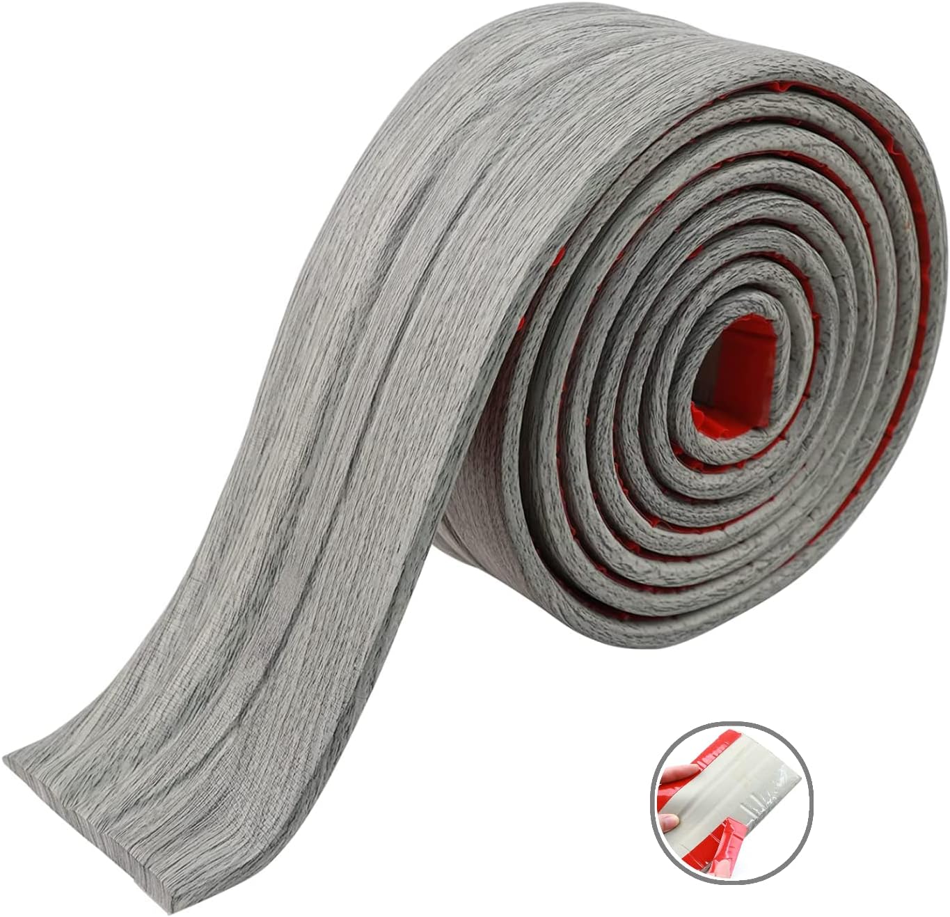 Moldura flexible para zócalo, 4 pulgadas de ancho x 9.8 pies de largo, base de pared de vinilo autoadhesivo, base de cala para despegar y pegar,