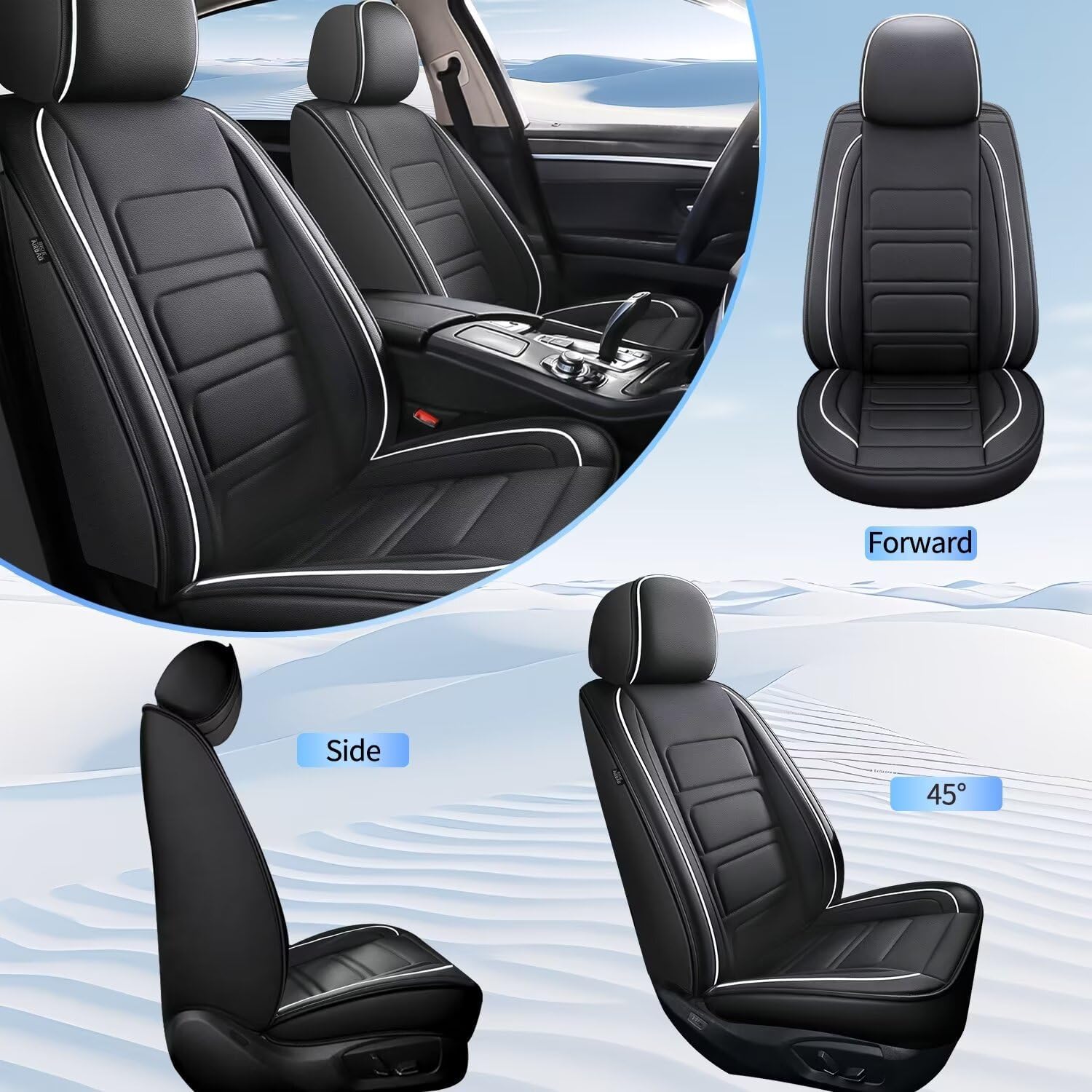2 fundas de asiento delantero de automóvil para Mazda CX5 2013-2024, funda de asiento impermeable de cuero para automóvil, protector de cojín