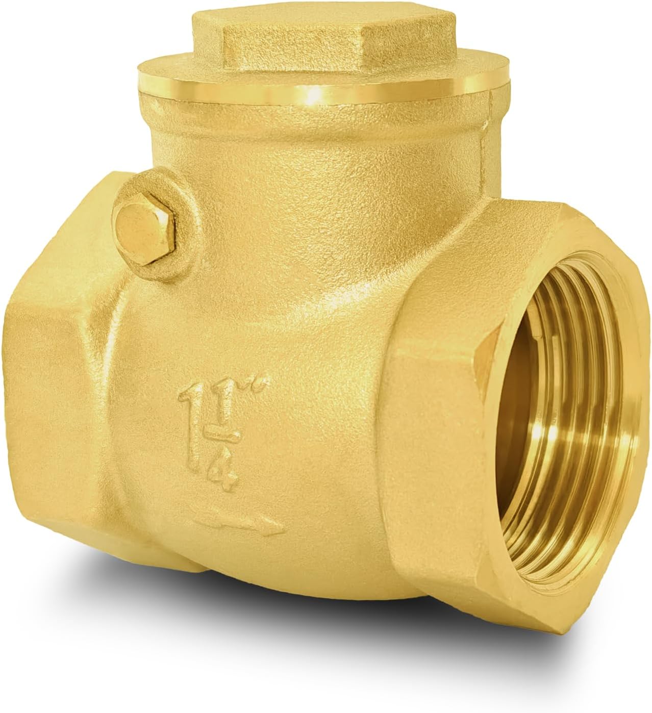 Válvula de retención horizontal NPT de 1-14 pulgadas, válvula de retención giratoria de latón sin retorno para evitar el reflujo de agua, válvula de