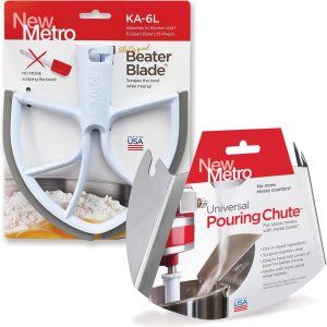 Cuchilla batidora original para mezclador de soporte elevador de tazón de 6 cuartos y juego de conductos de vertido universales, fabricado en Cuchilla batidora original para mezclador de soporte elevador de tazón de 6 cuartos y juego de conductos de vertido universales, fabricado en