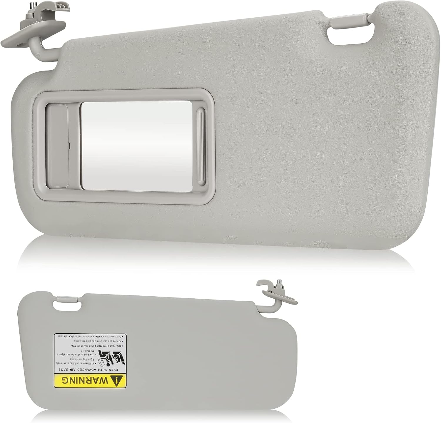 Youxmoto Visera parasol lado izquierdo del conductor para Mazda 3 2010 2011 2012 2013, gris reemplaza # BBM2-69-320C-75, con espejo de tocador