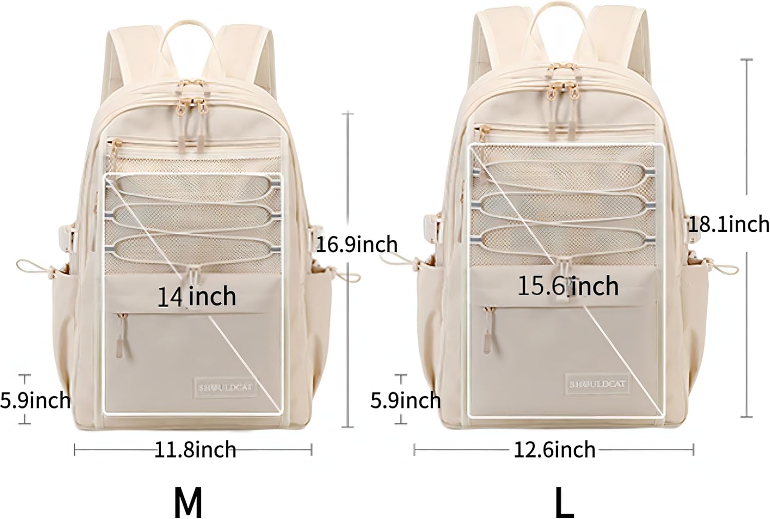 Mochila para escuela, universidad, adolescentes, estudiantes, bolsa de viaje estética con compartimento para laptop, mochila escolar casual, Blanco,